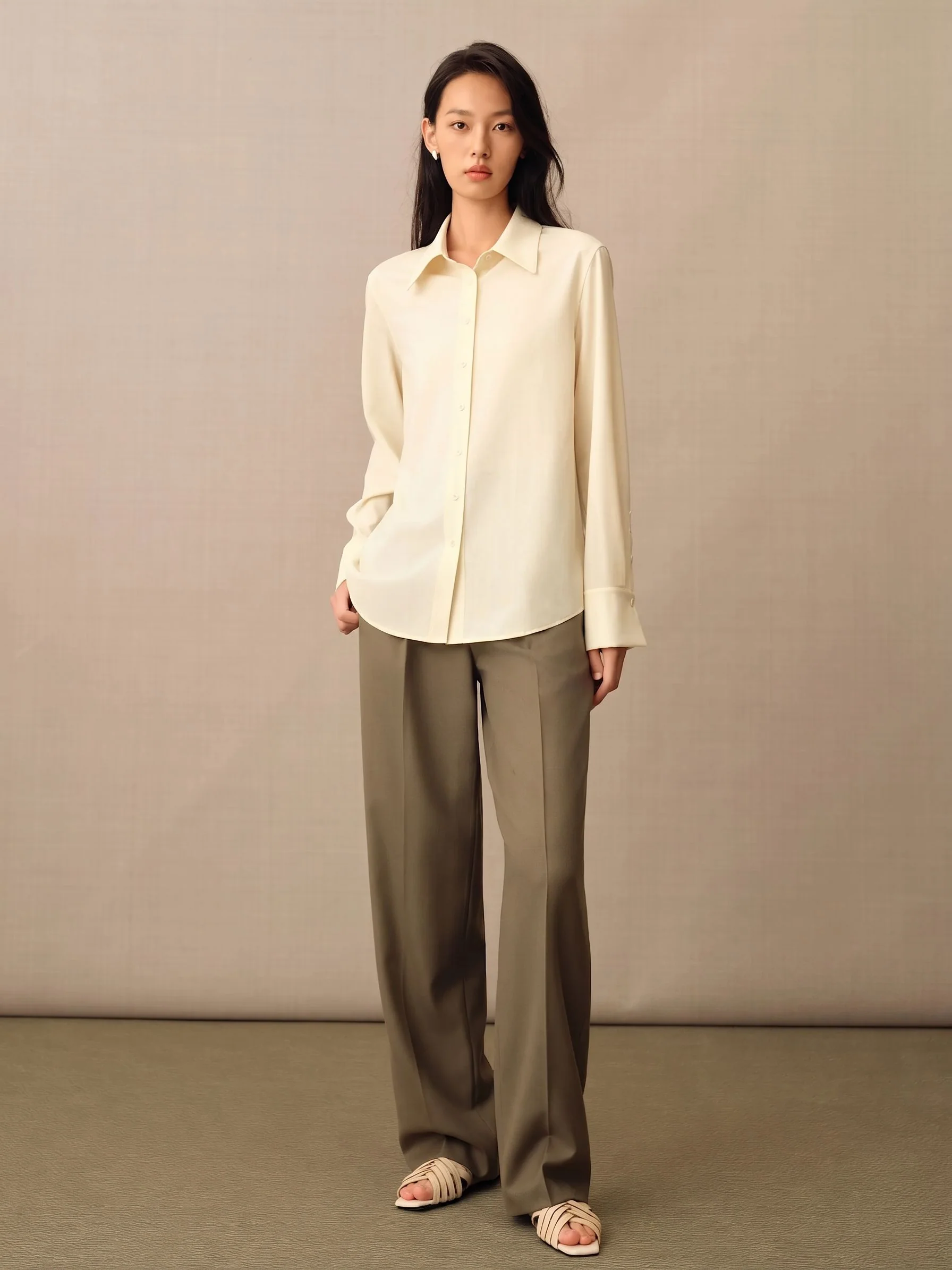Wool Straight Trousers - Image 2