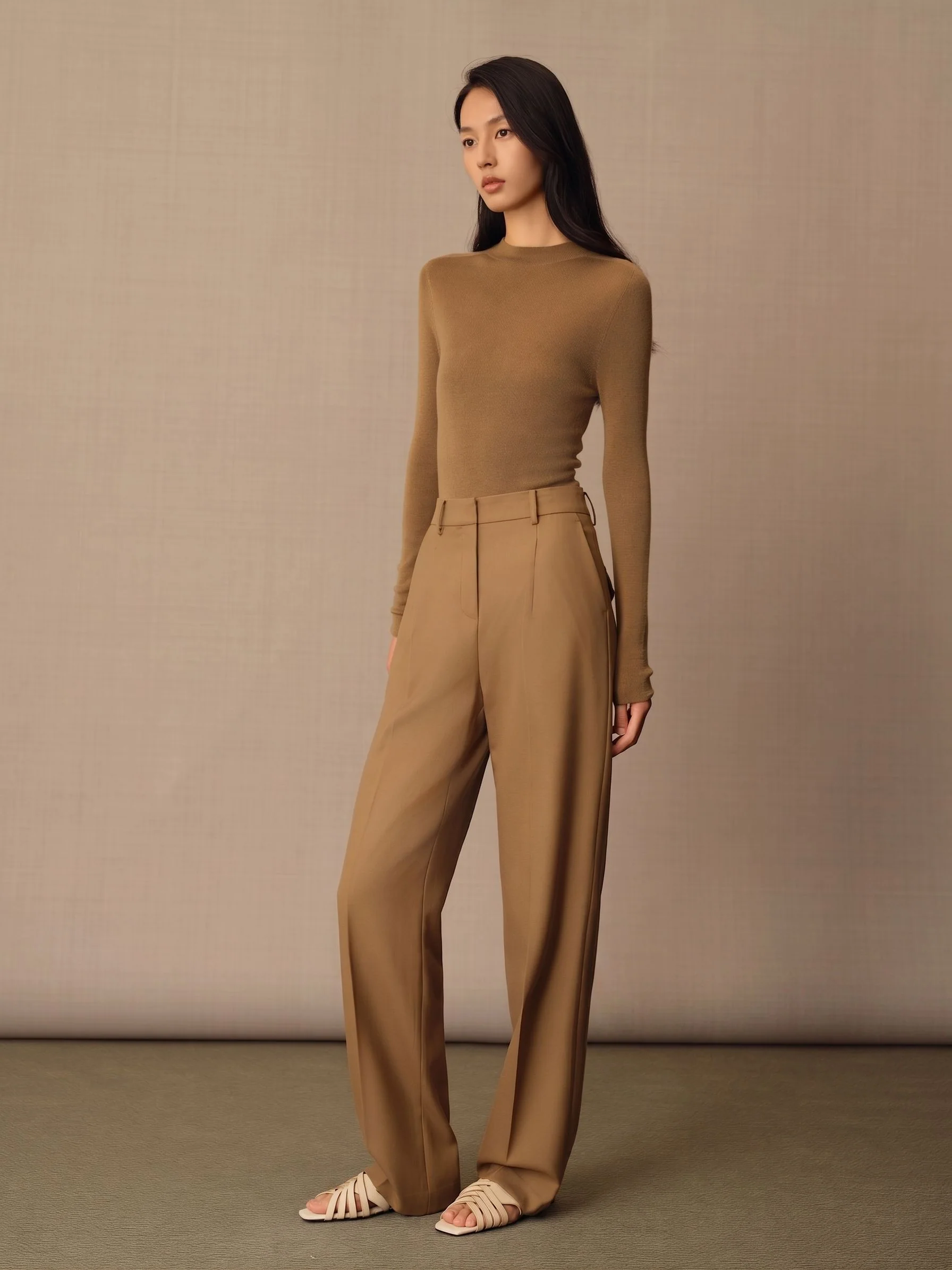Wool Straight Trousers - Image 4
