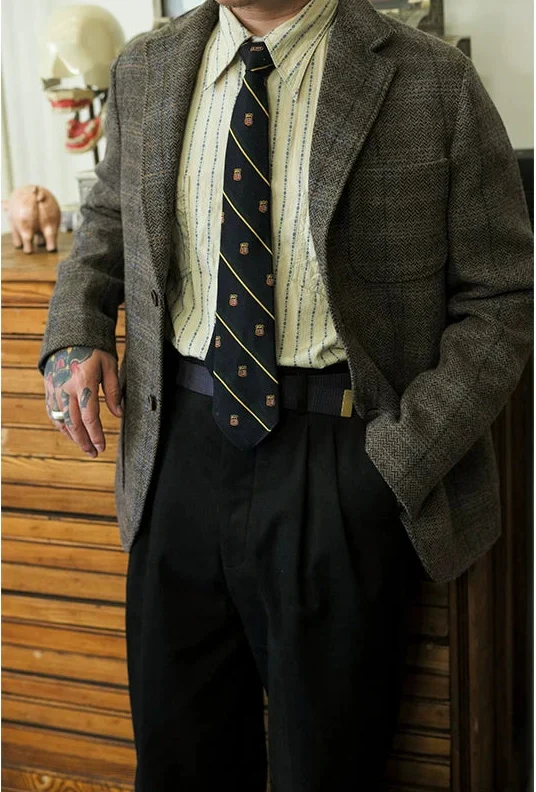 Wool Tweed Plaid Blazer - Image 2