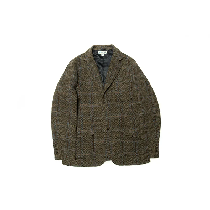 Wool Tweed Plaid Blazer - Image 5