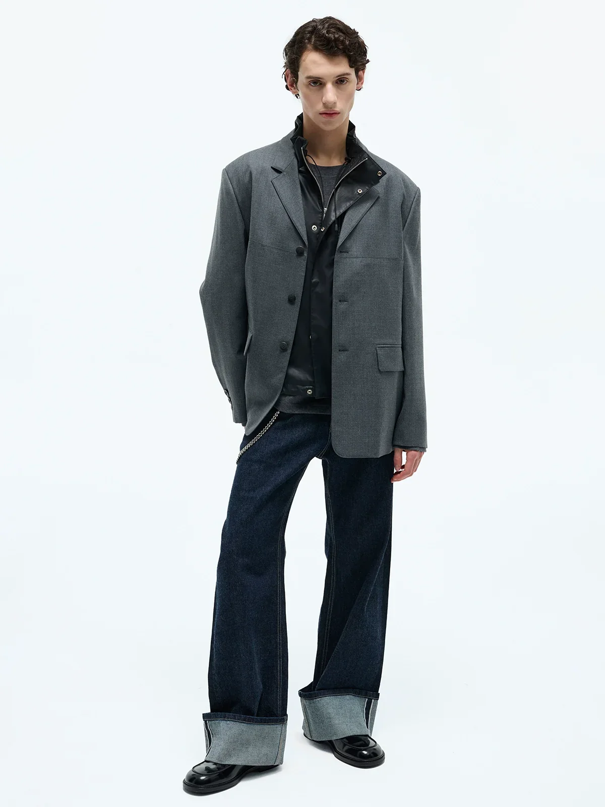Worsted Merino Notch-Lapel Blazer - Image 2