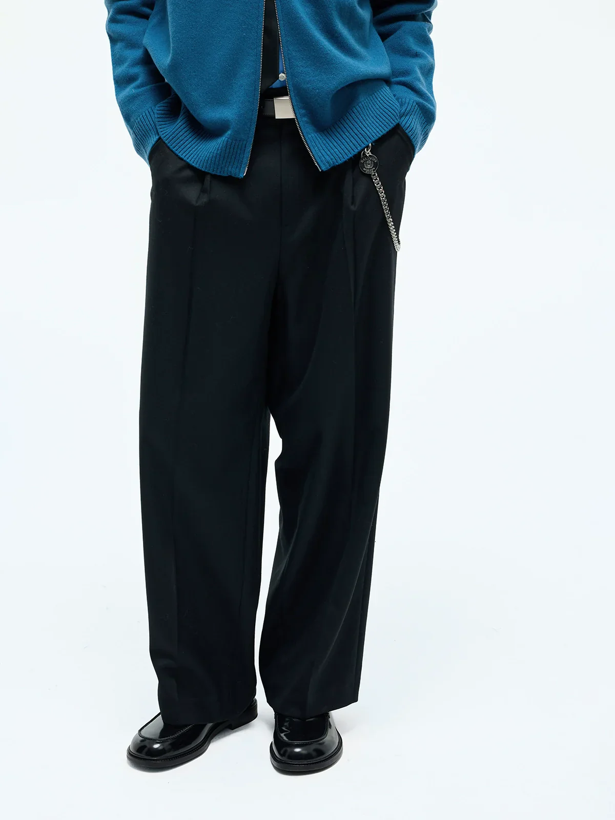 Worsted Merino Single-Pleat Straight-Leg Trousers - Image 2
