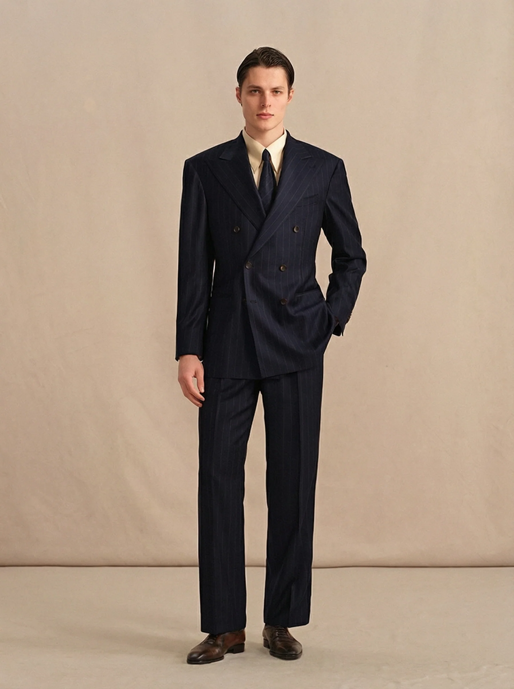 Worsted Virgin Wool Striped Suit - Image 3