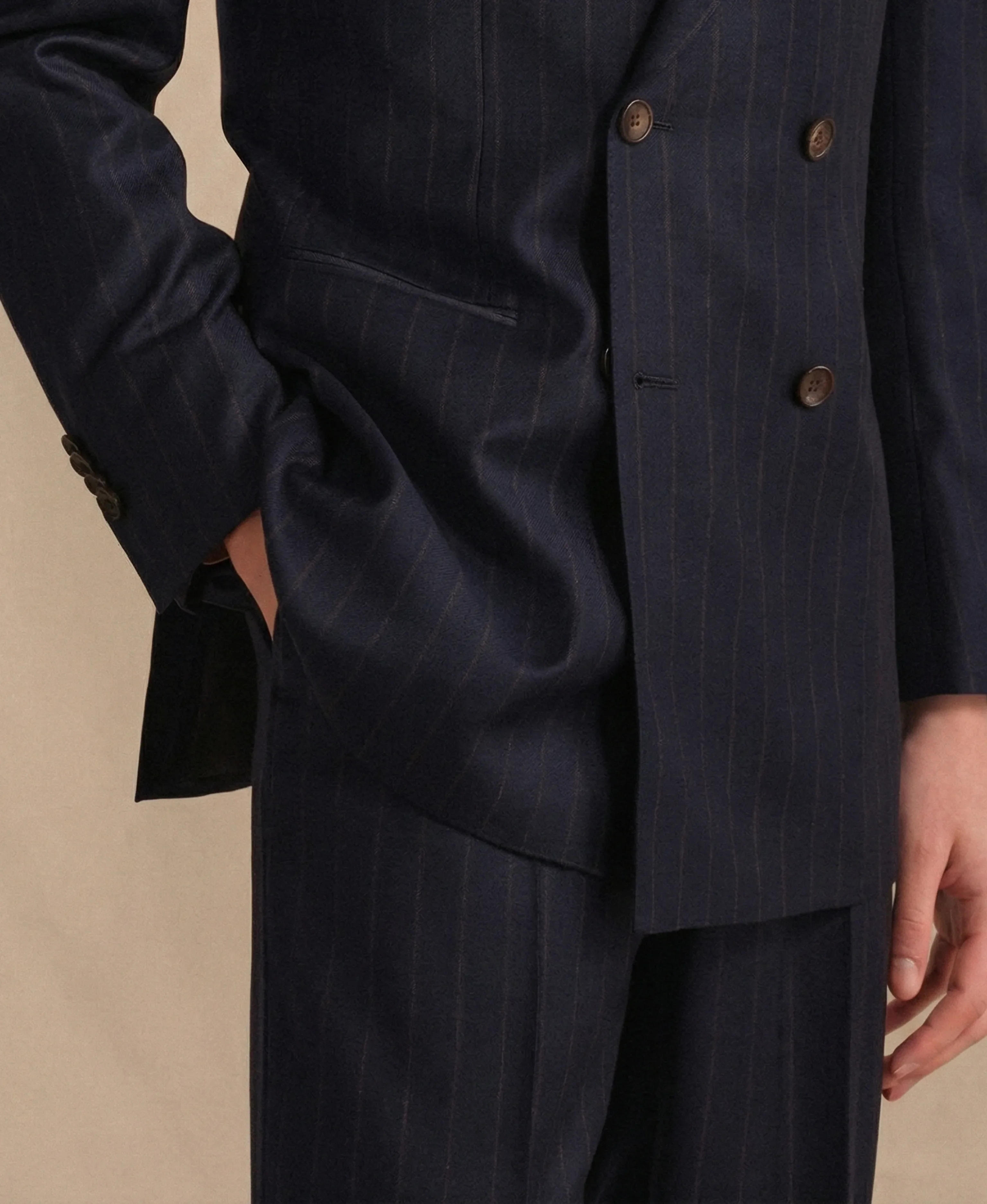 Worsted Virgin Wool Striped Suit - Image 4