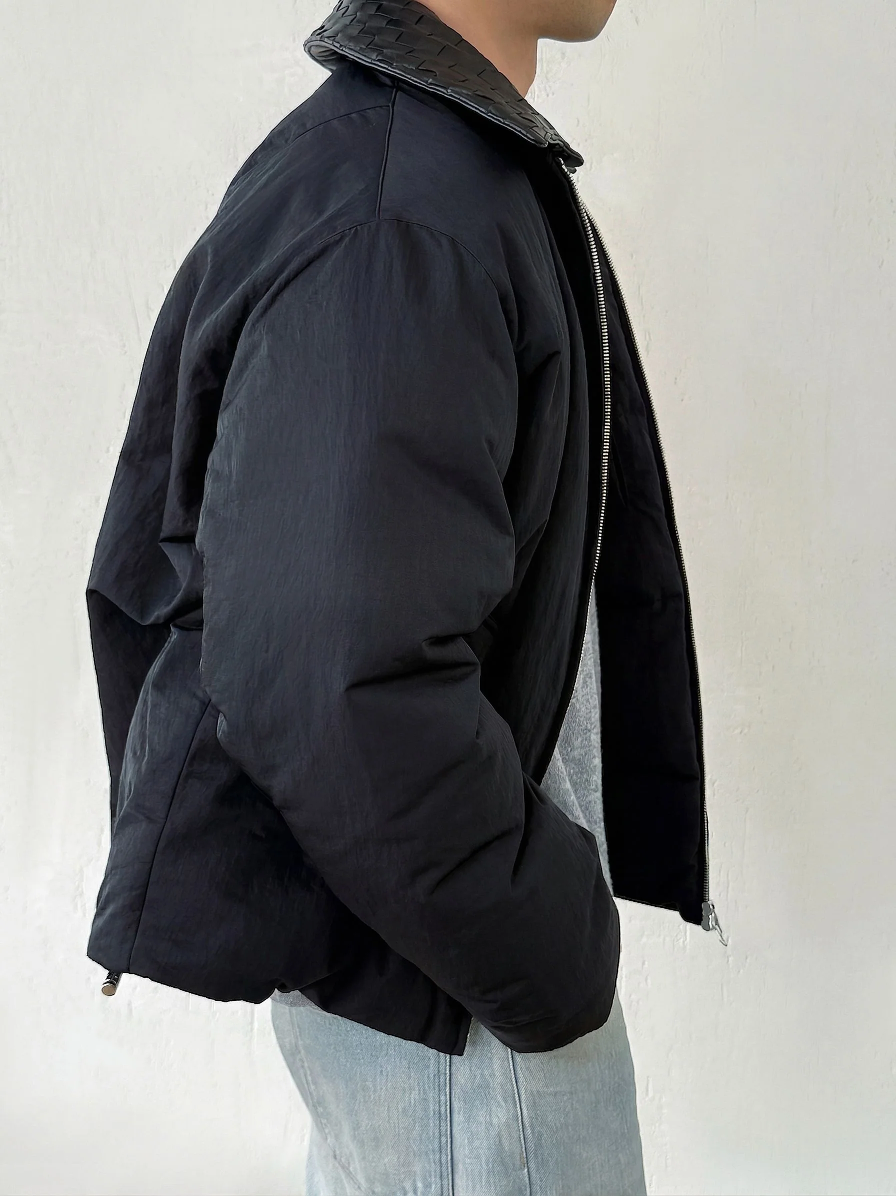 Woven-Collar Puffer Jacket - Image 4