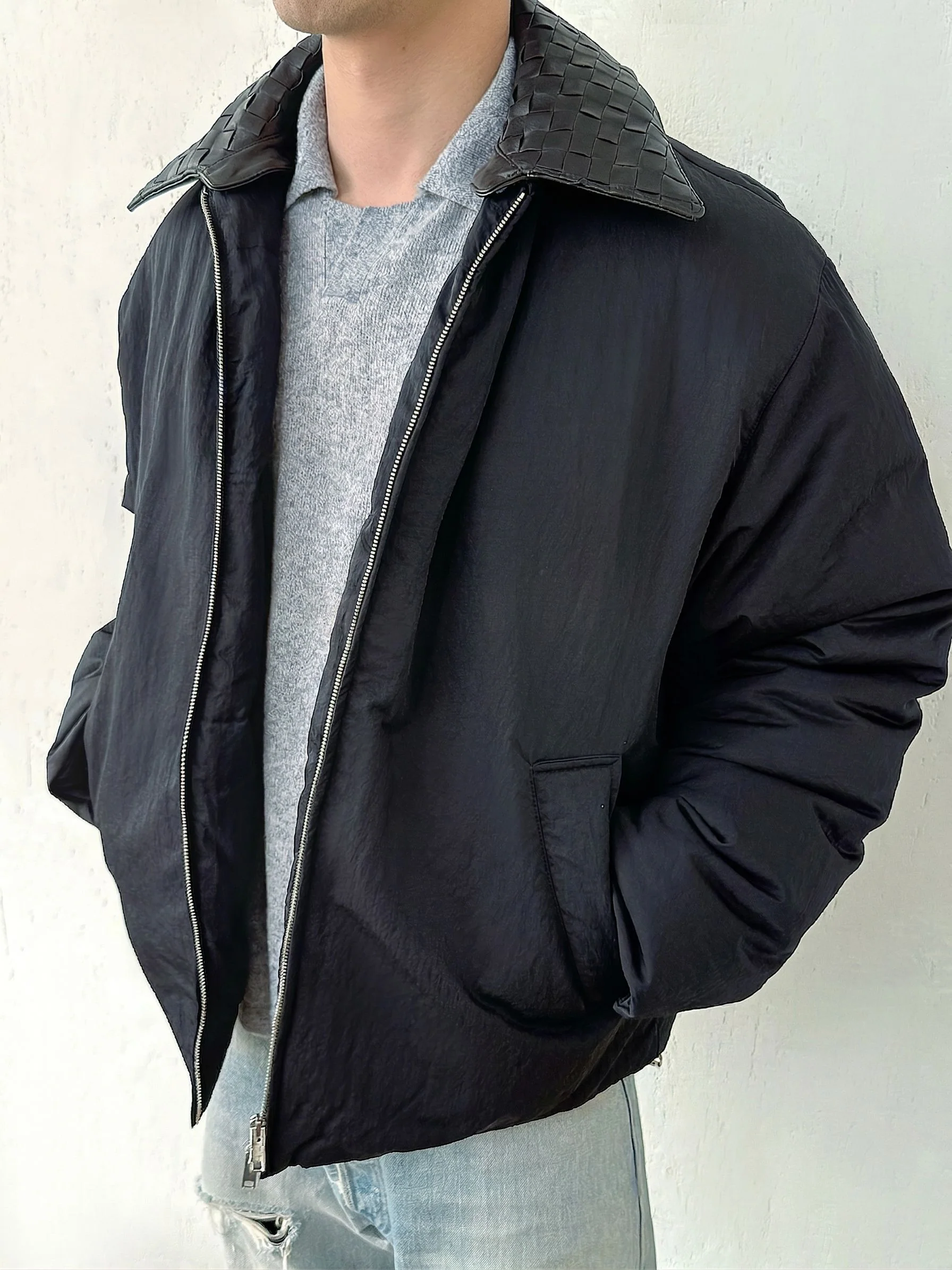 Woven-Collar Puffer Jacket - Image 5