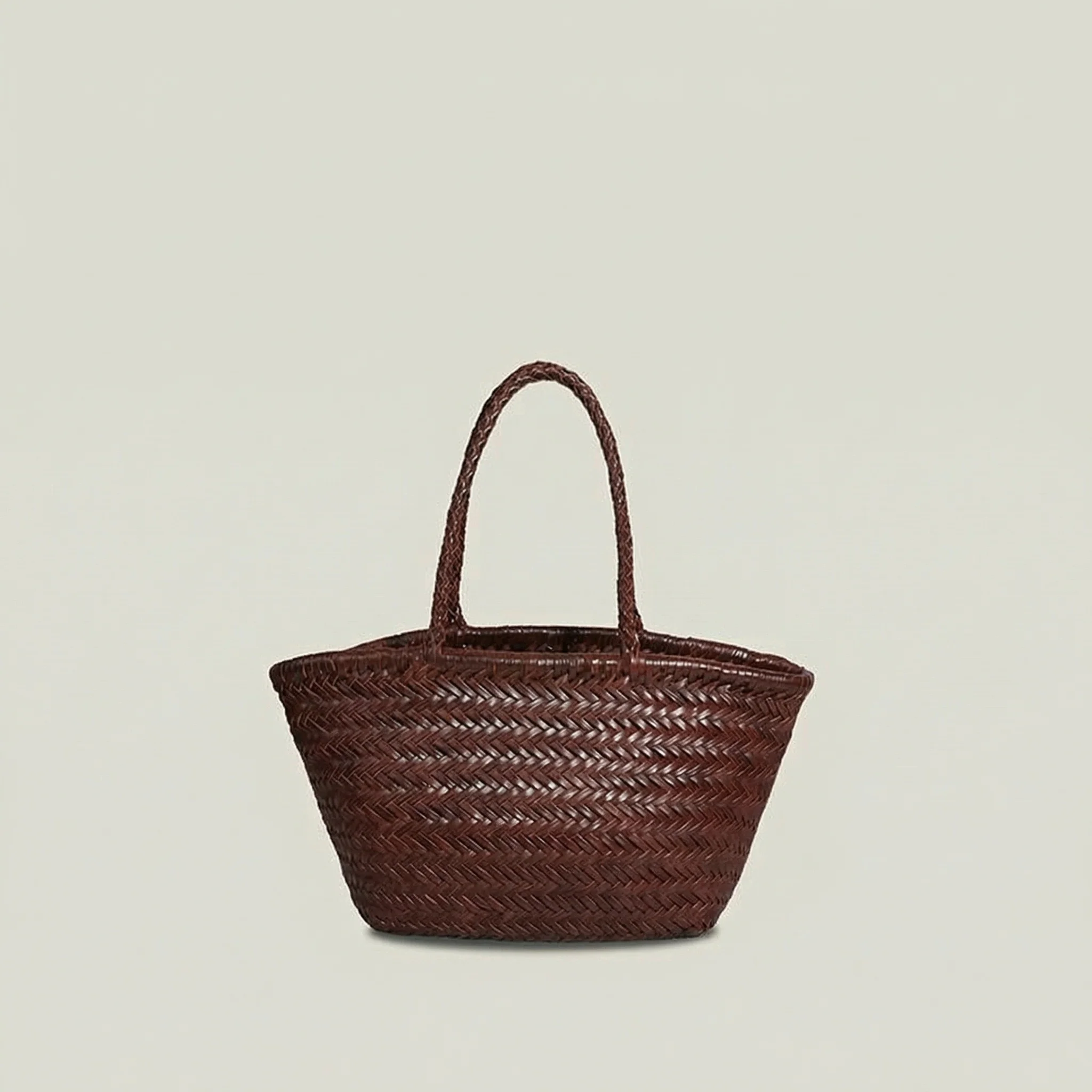 Woven Cowhide Basket Tote - Image 2