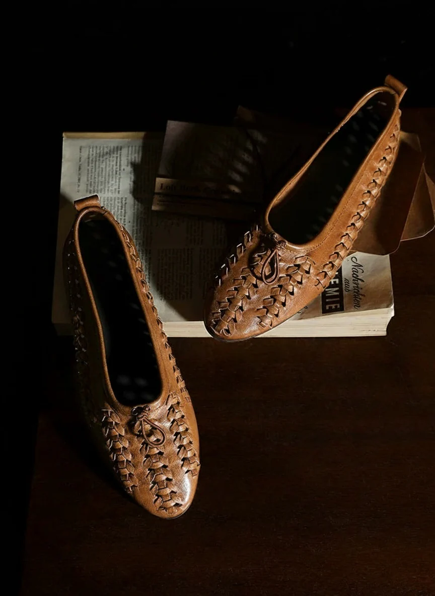 Woven Lambskin Ballet Flats