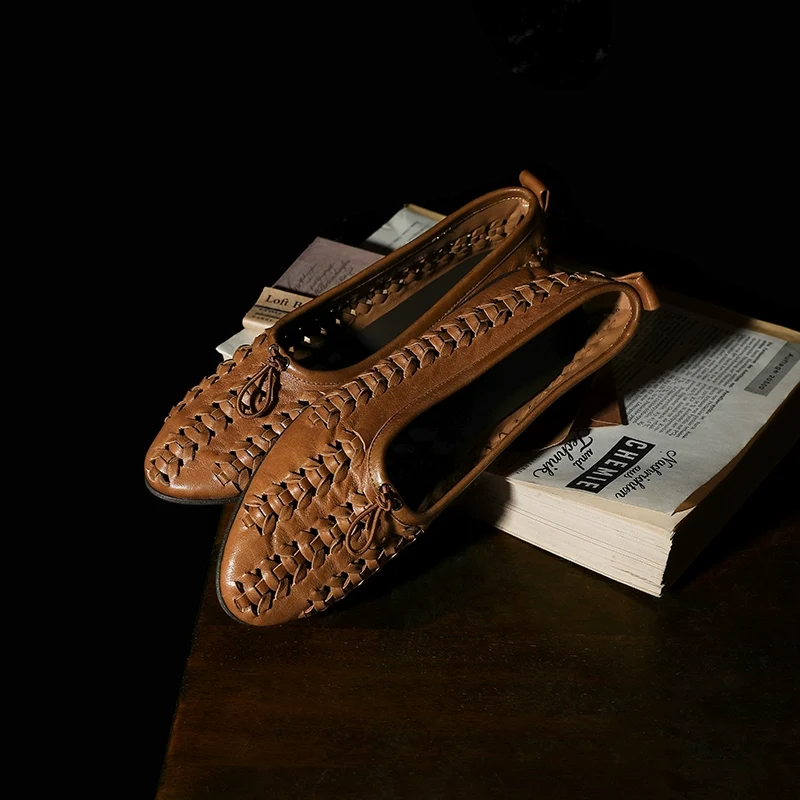 Woven Lambskin Ballet Flats - Image 3