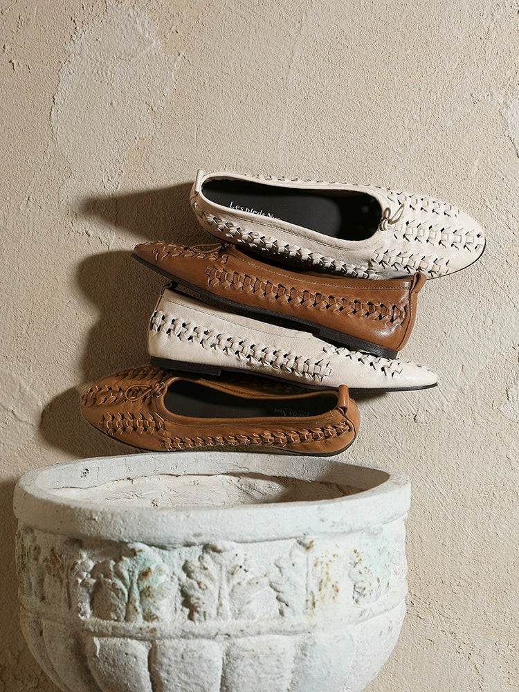 Woven Lambskin Ballet Flats - Image 5