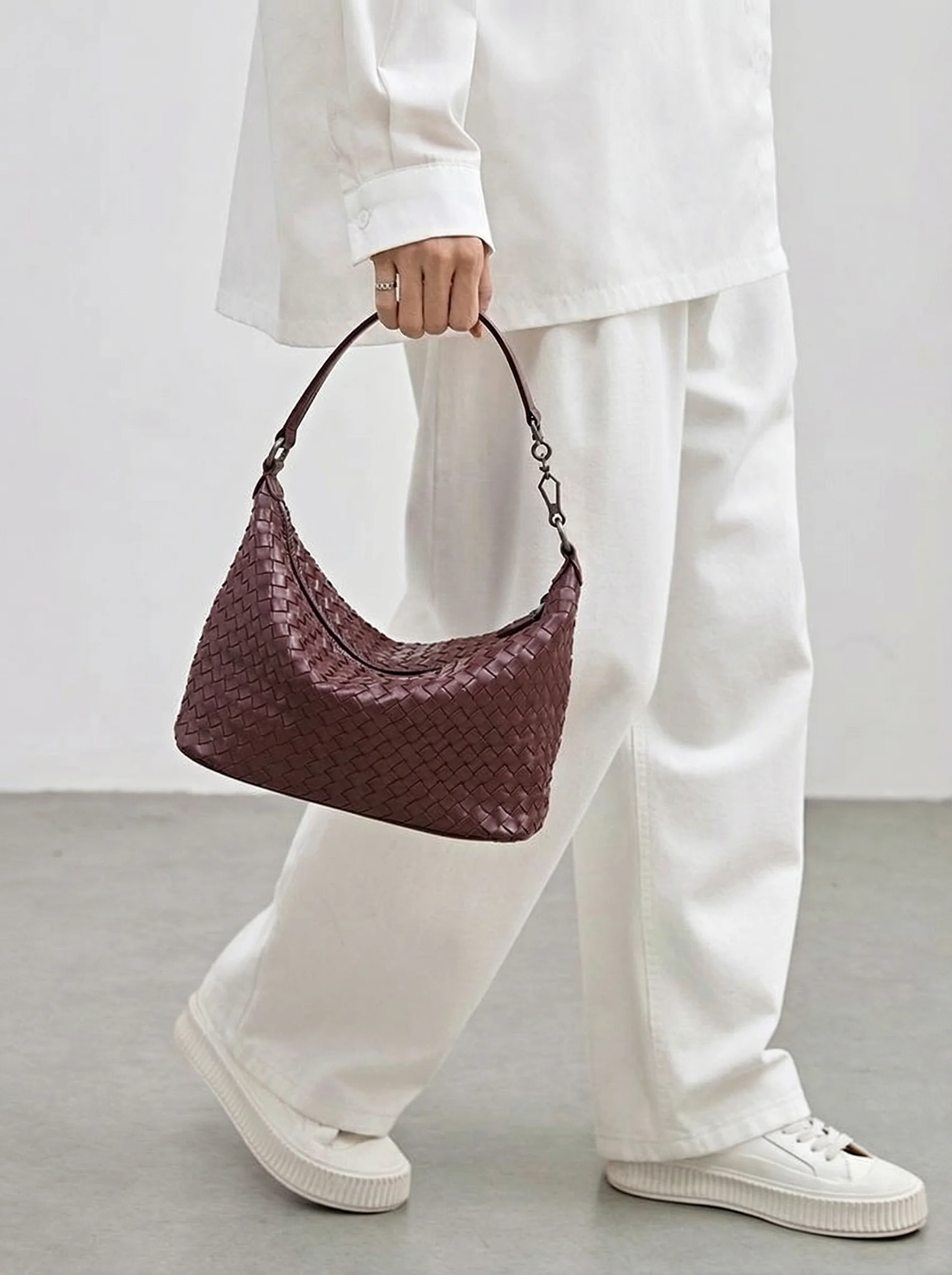 Woven Lambskin Hobo Bag