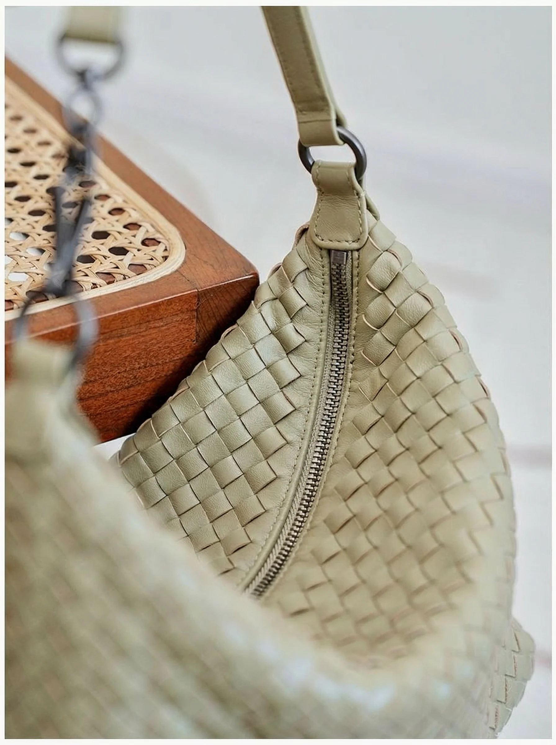 Woven Lambskin Hobo Bag - Image 7