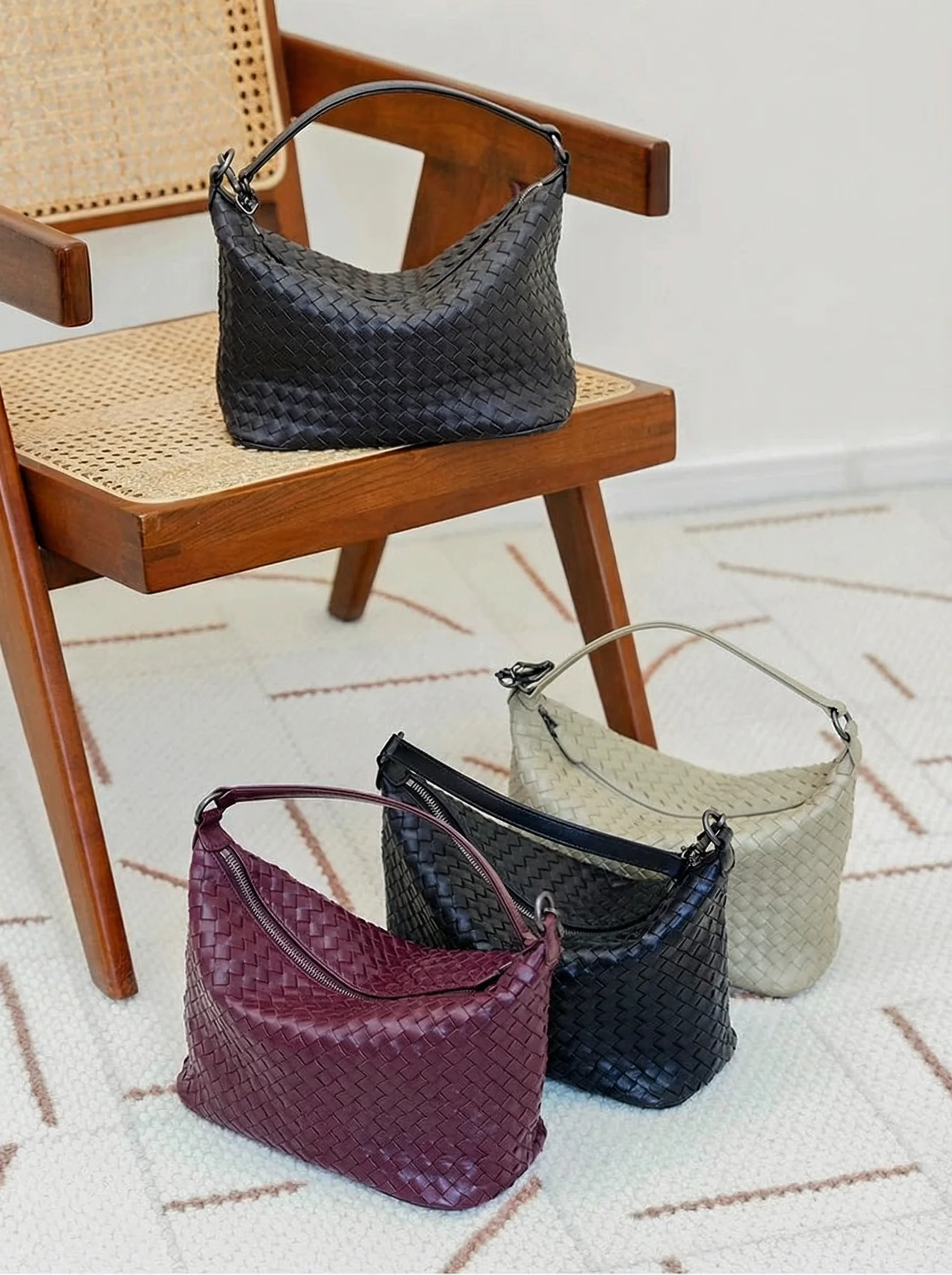Woven Lambskin Hobo Bag - Image 8