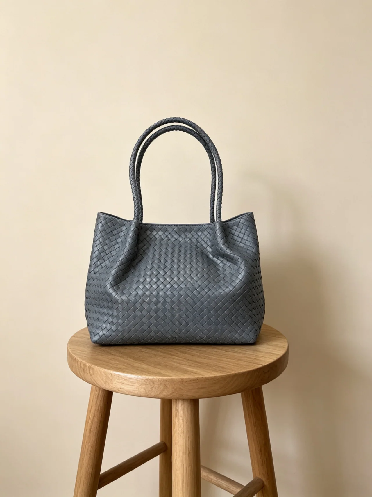 Woven Lambskin Leather Tote - Image 3