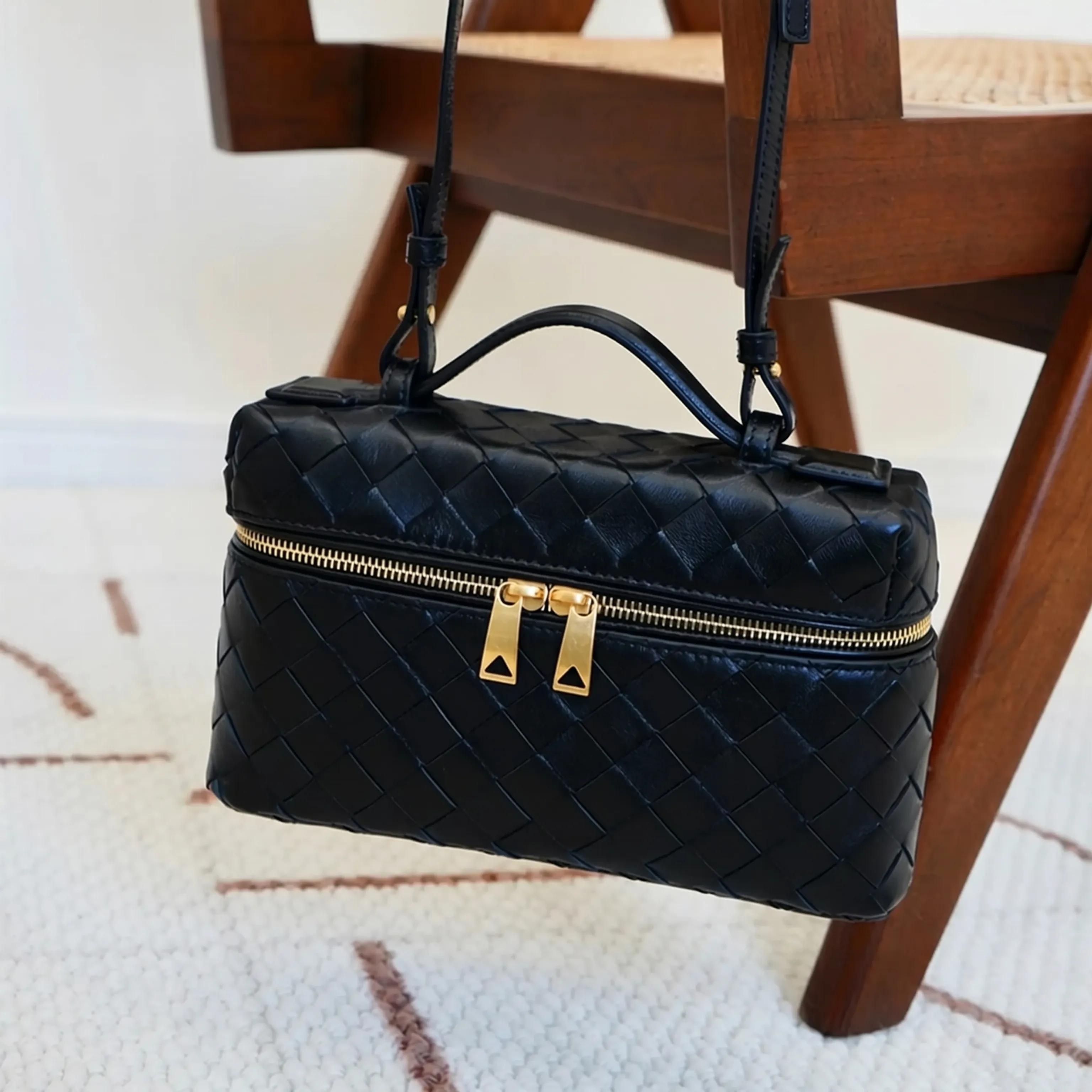 Woven Leather Crossbody Bag