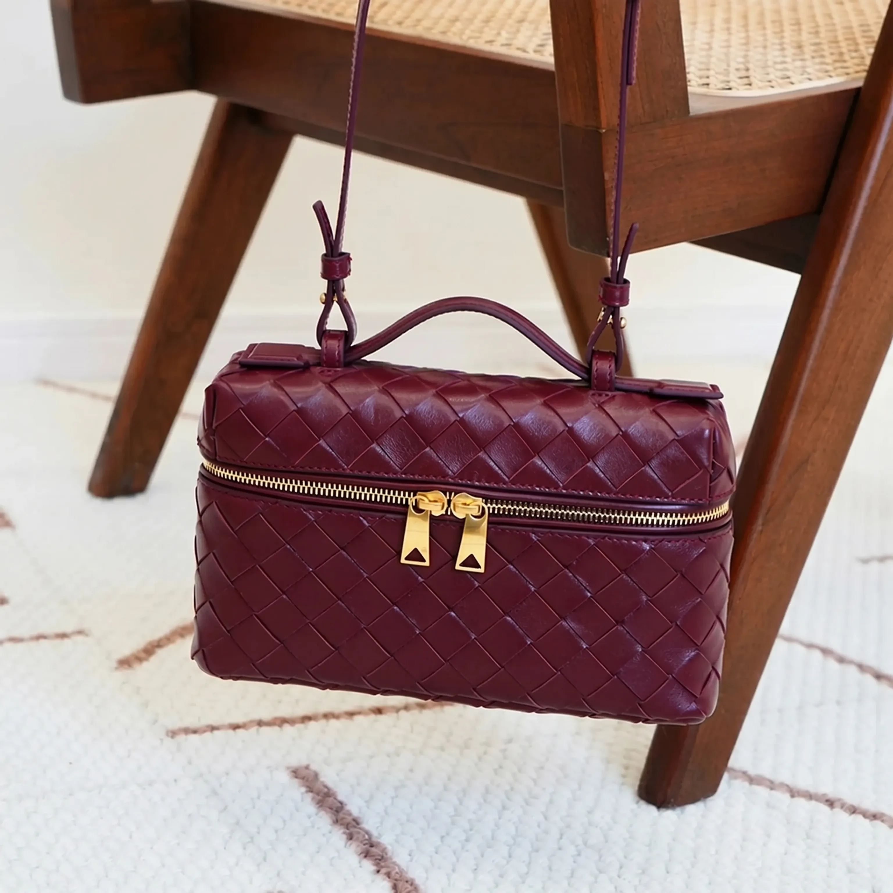 Woven Leather Crossbody Bag - Image 2