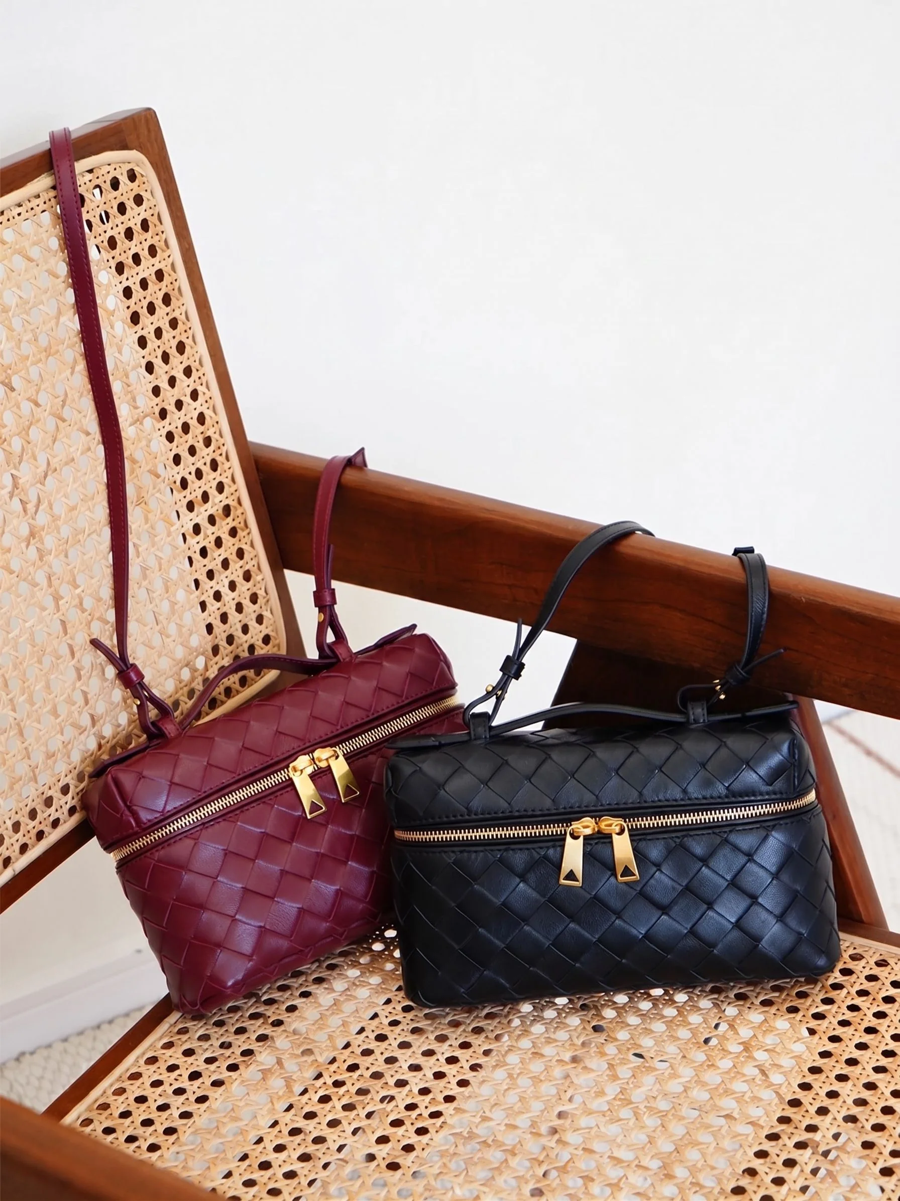 Woven Leather Crossbody Bag - Image 3
