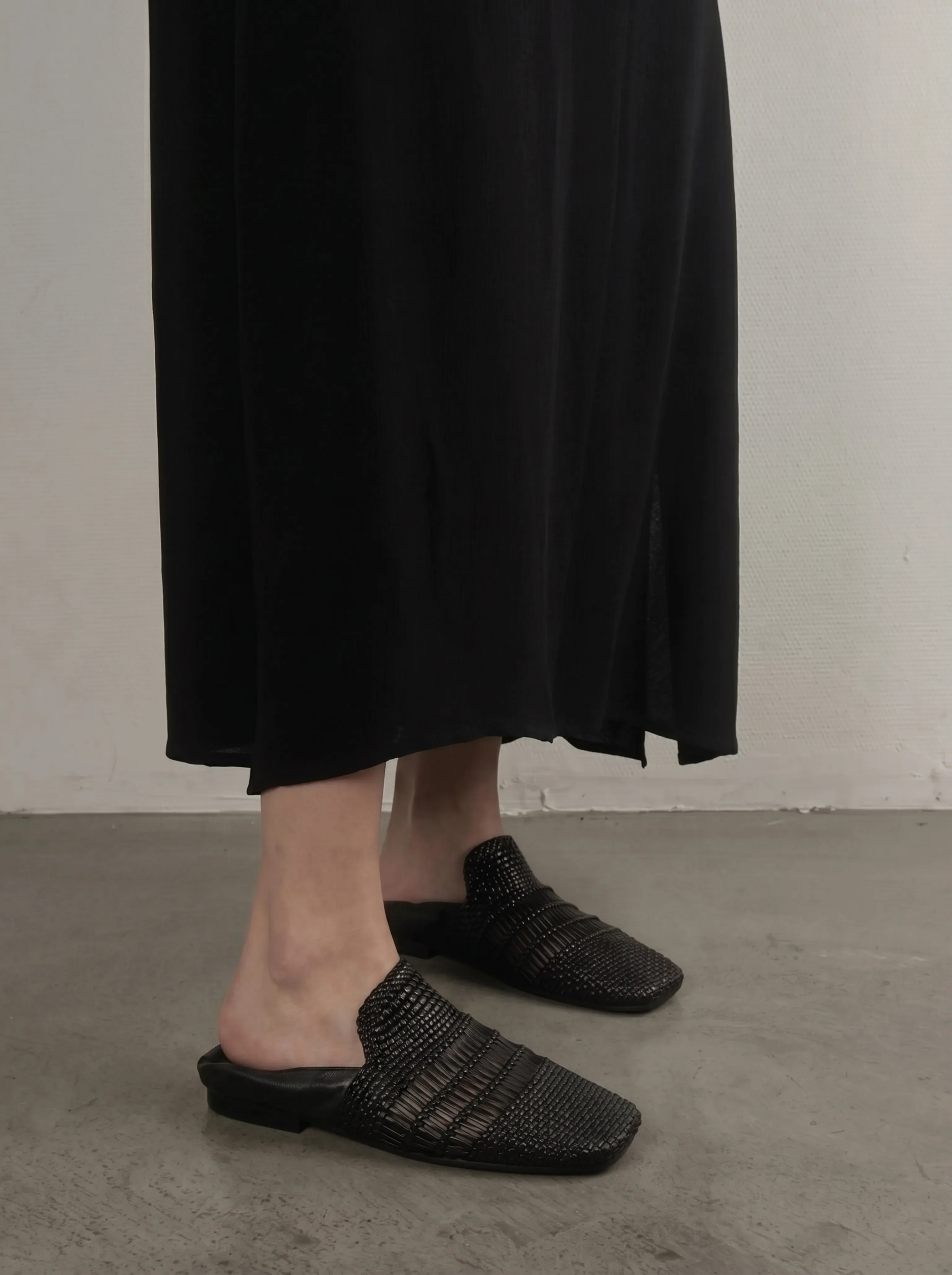 Woven Leather Square-Toe Slip-On Flats - Image 6