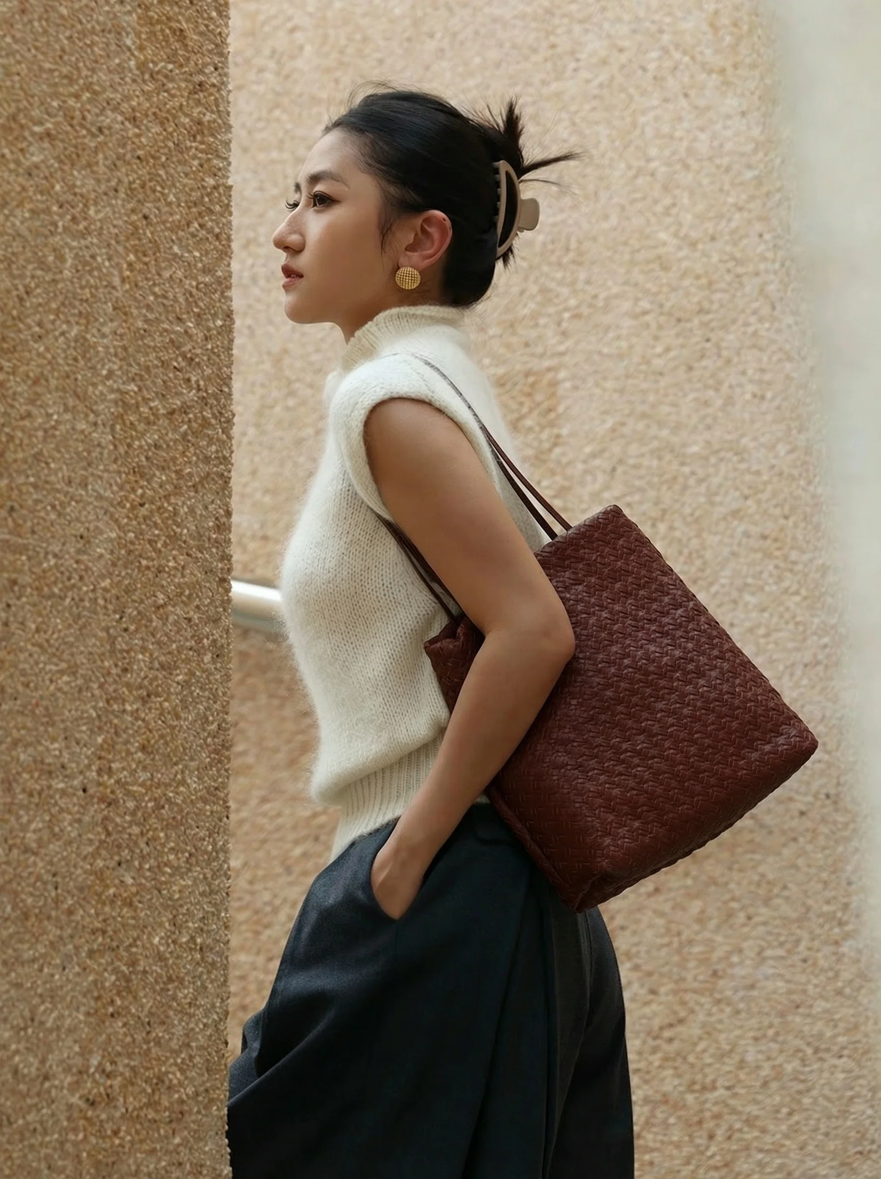 Woven Leather Tote