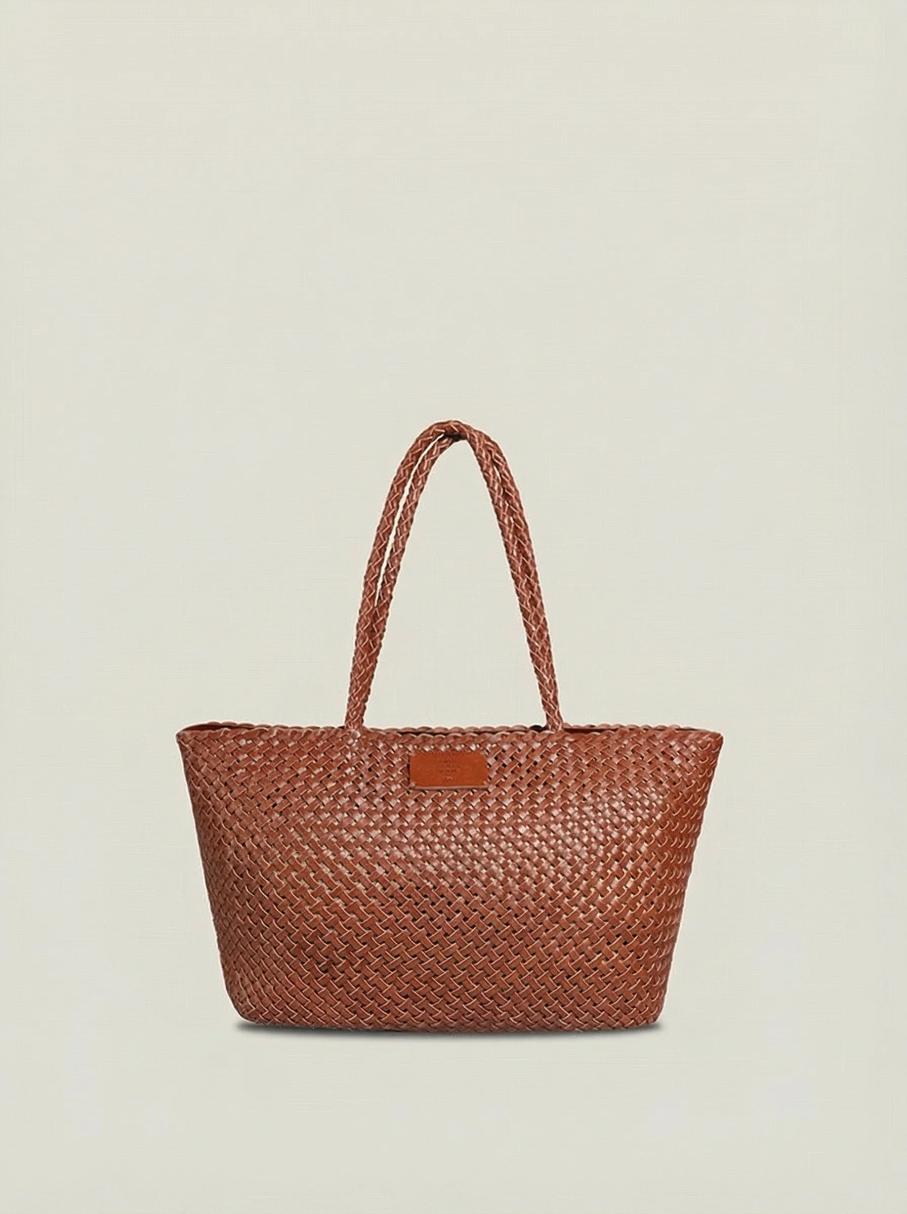 Woven Leather Tote - Image 3