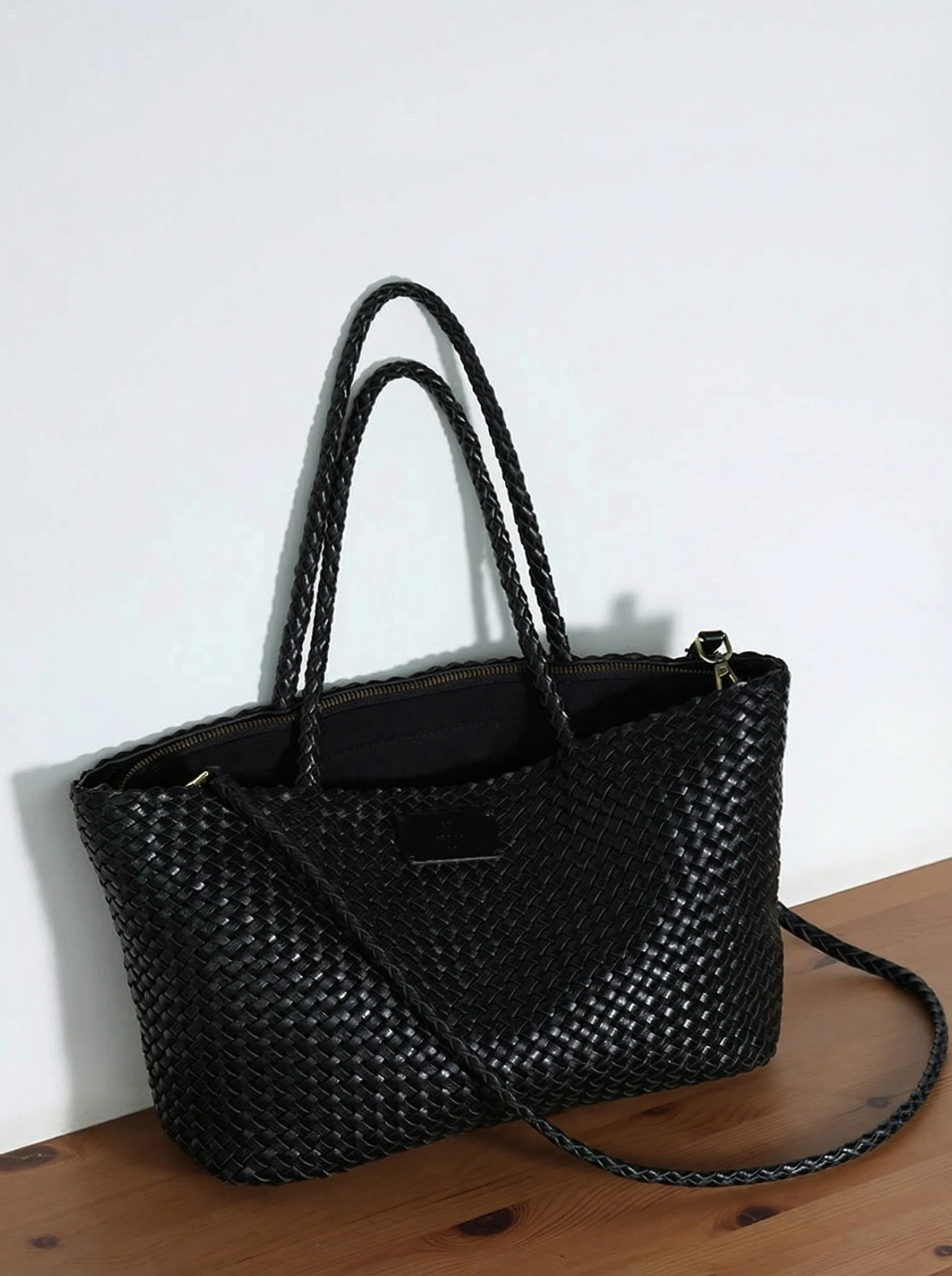 Woven Leather Tote - Image 4