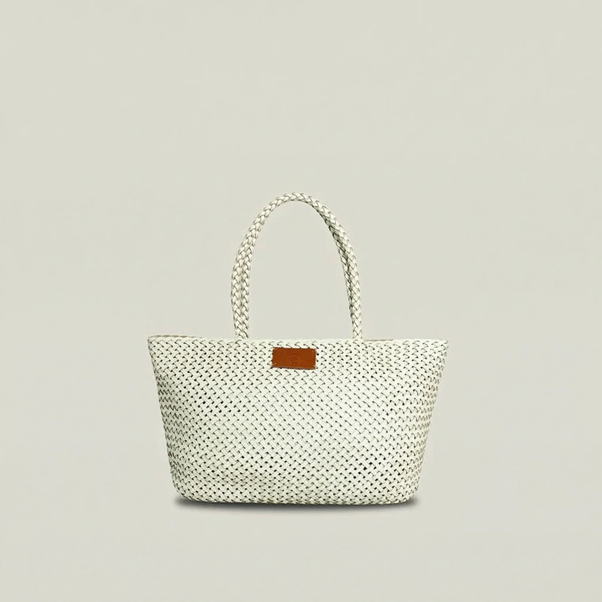Woven Leather Tote - Image 6