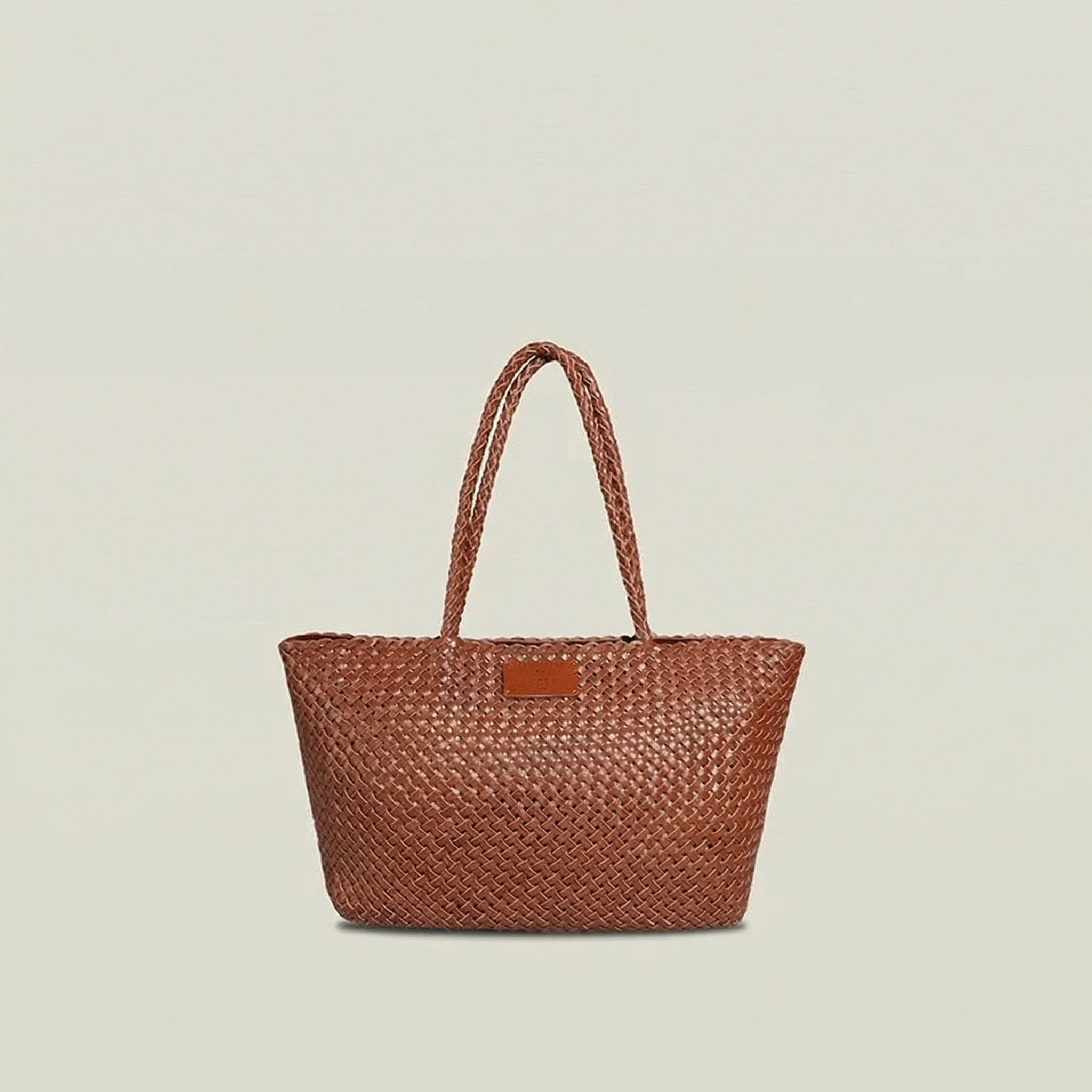Woven Leather Tote - Image 7