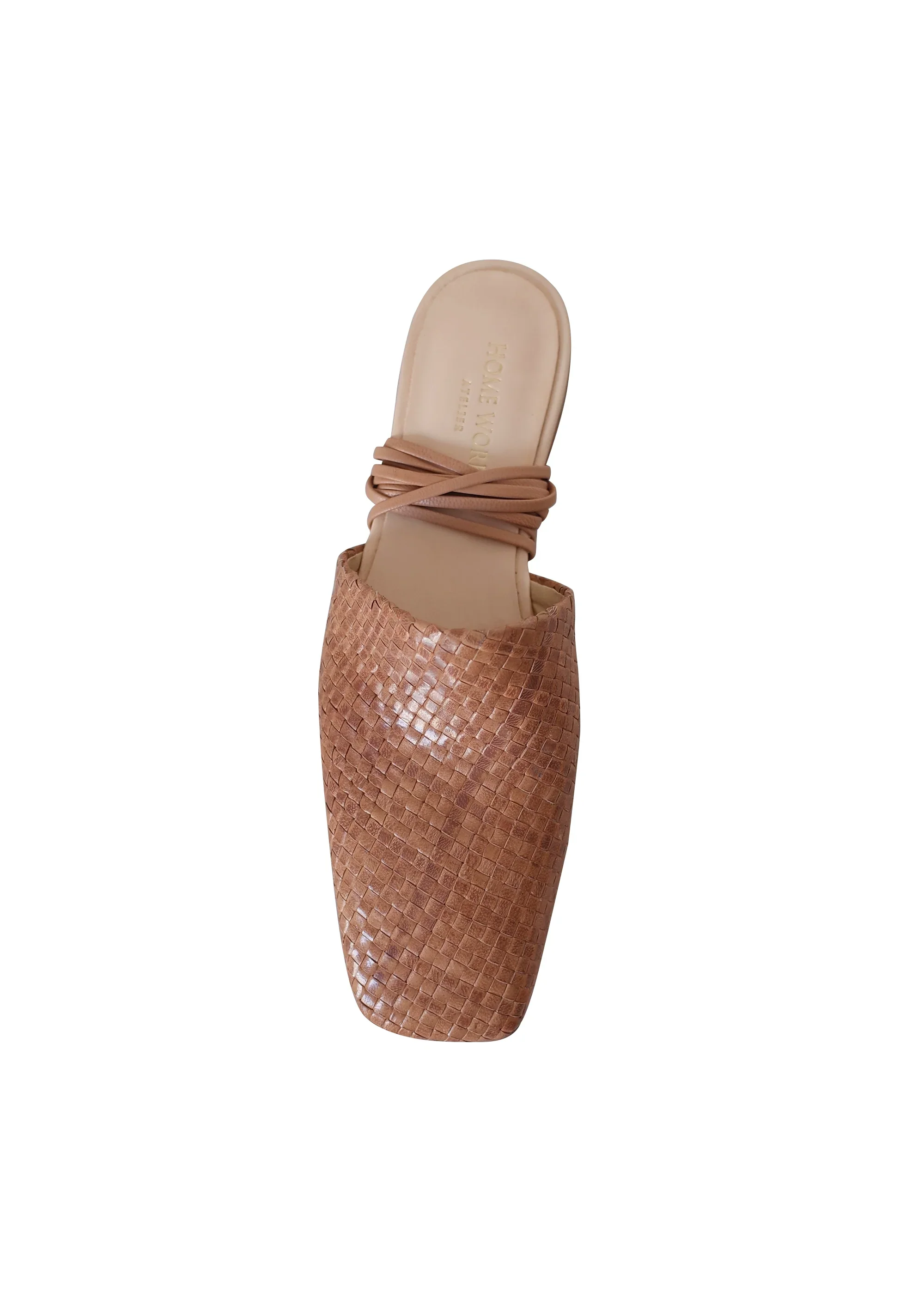 Woven Square-Toe Leather Mules - Image 2