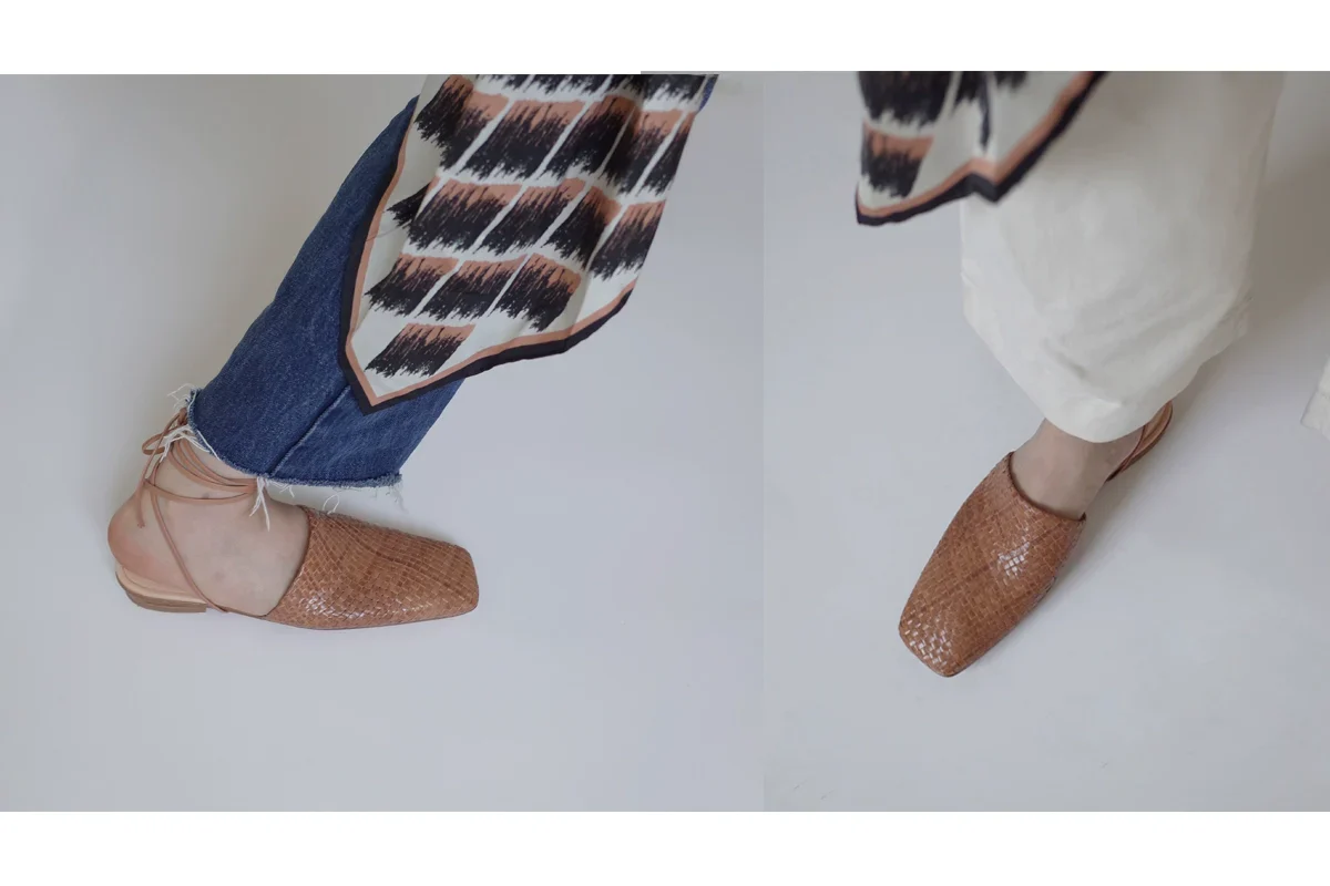 Woven Square-Toe Leather Mules - Image 3