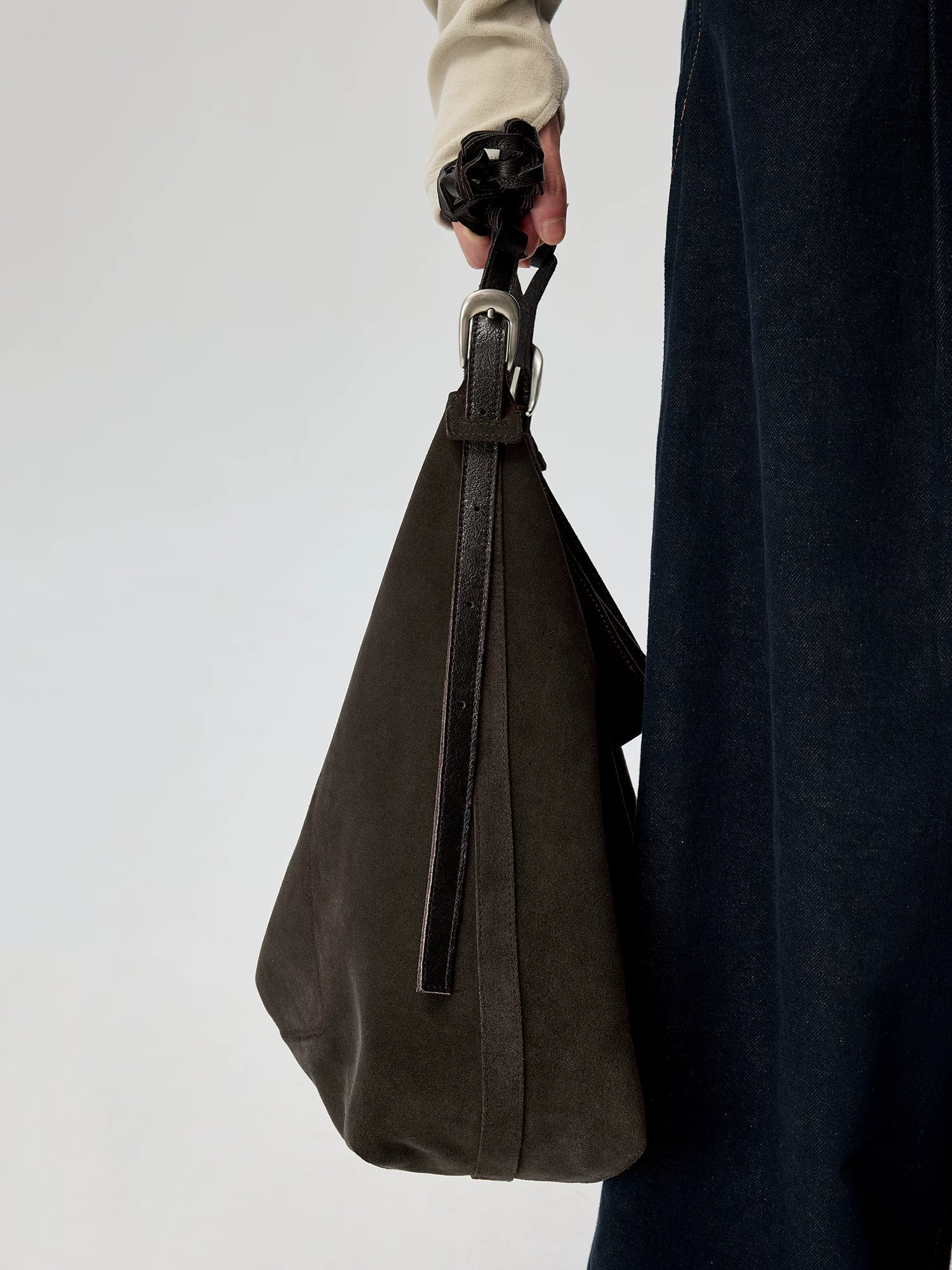 Woven Strap Suede Hobo