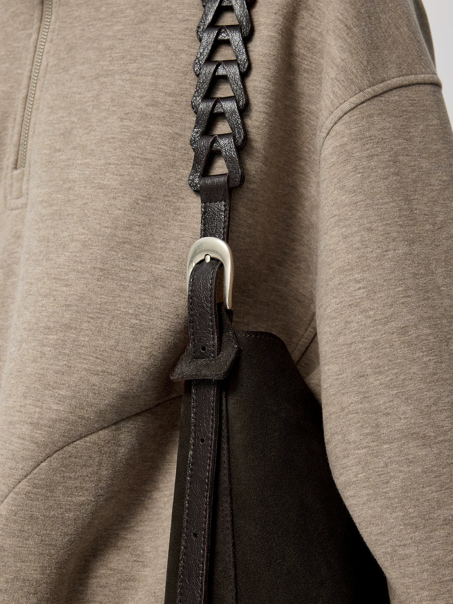 Woven Strap Suede Hobo - Image 4
