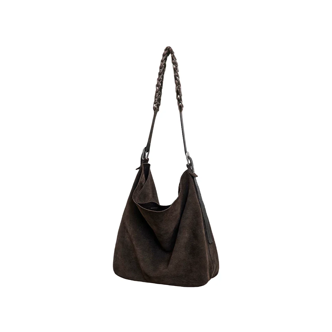 Woven Strap Suede Hobo - Image 6