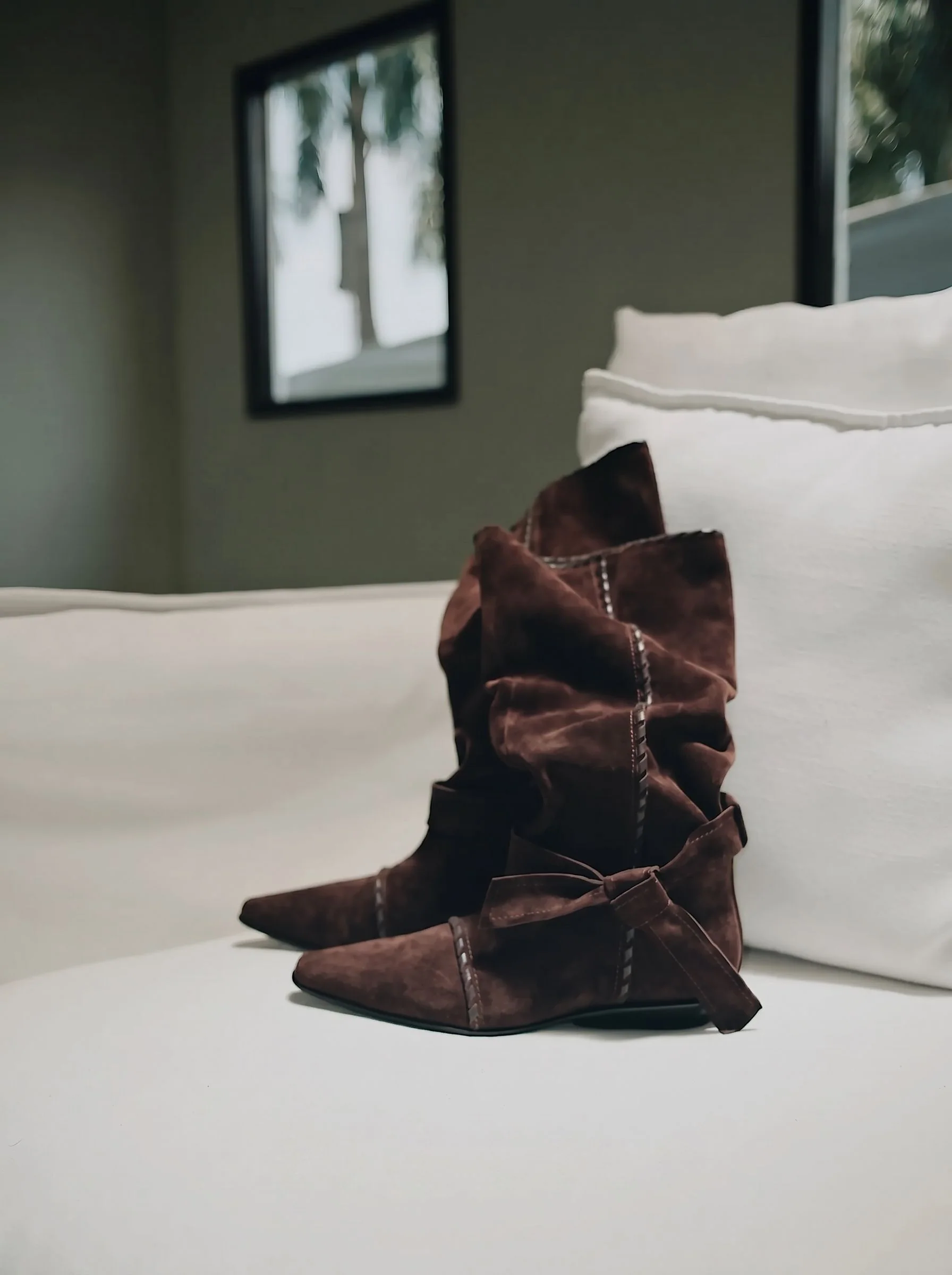 Wrap-Tie Slouch Boots