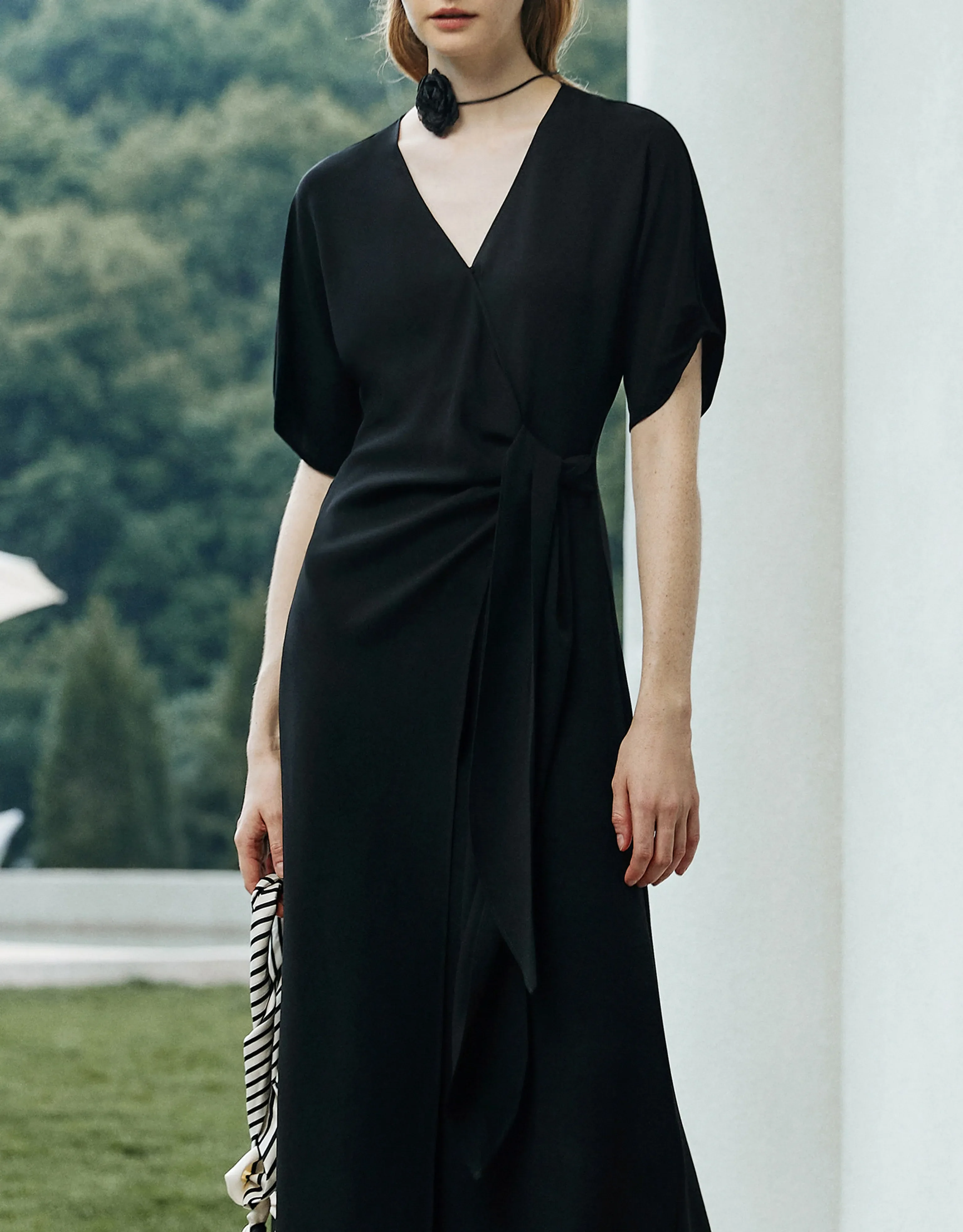 Wrap V-Neck Midi Dress - Image 5