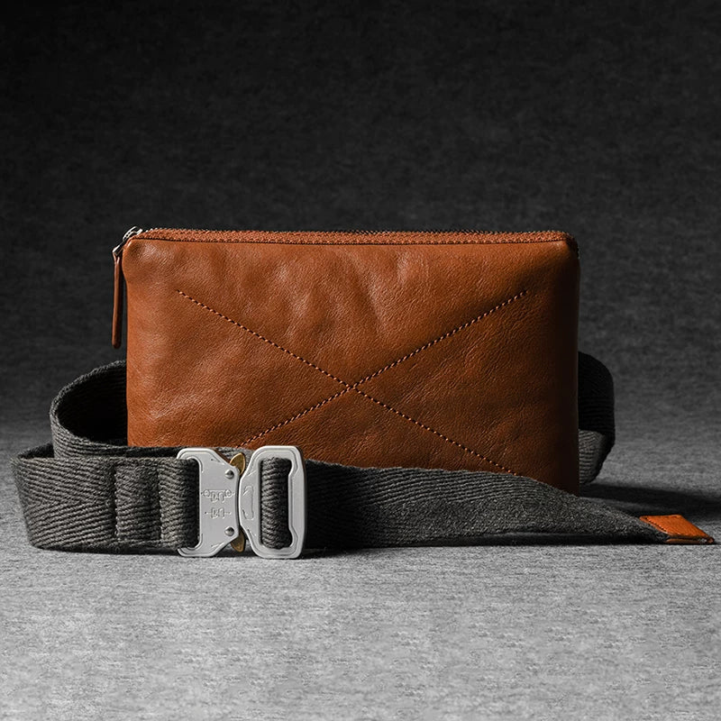 X-Stitch Italian Leather Crossbody Pouch - Image 11