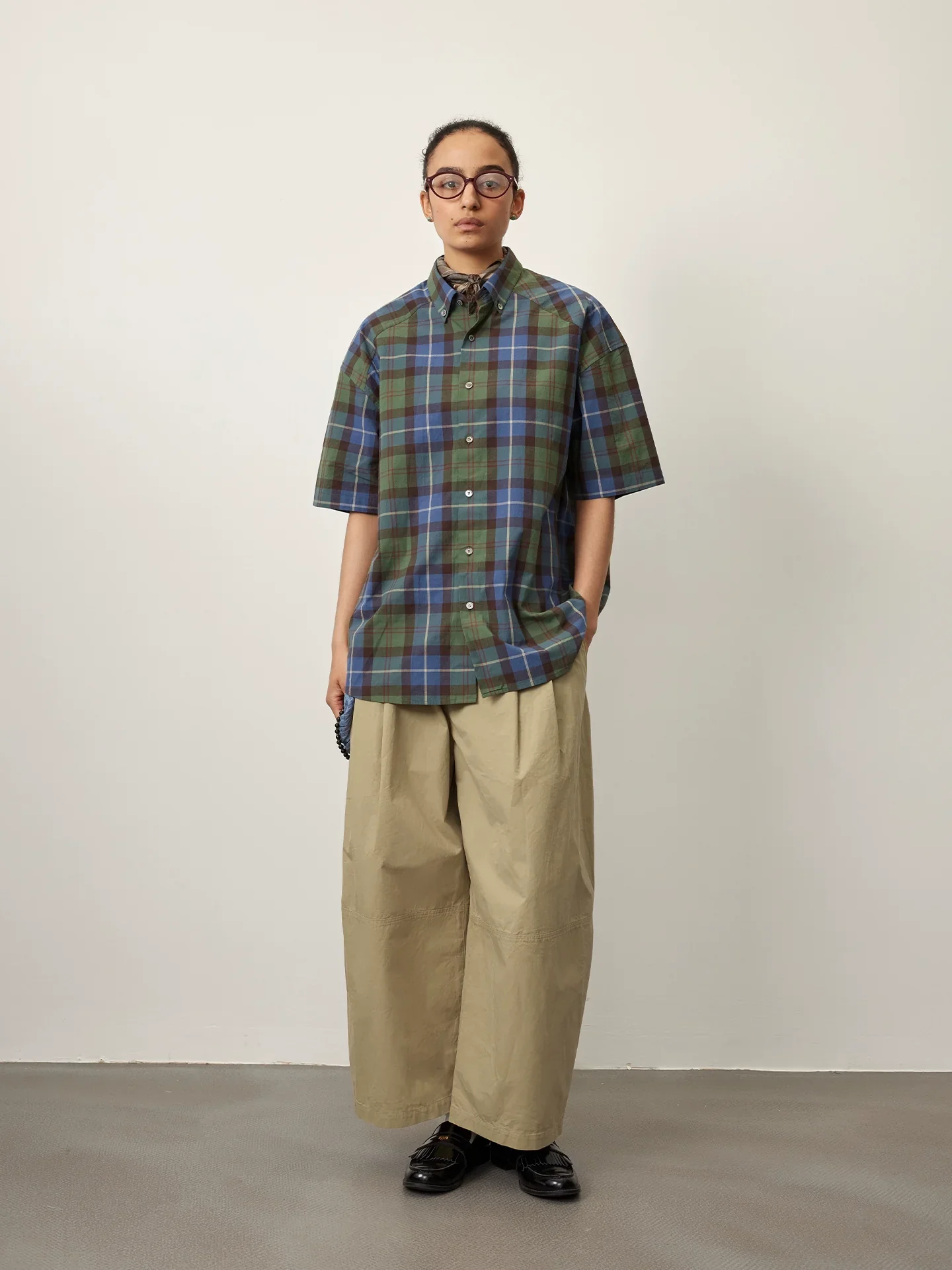 Yarn-Dyed Checked Short-Sleeve Shirt