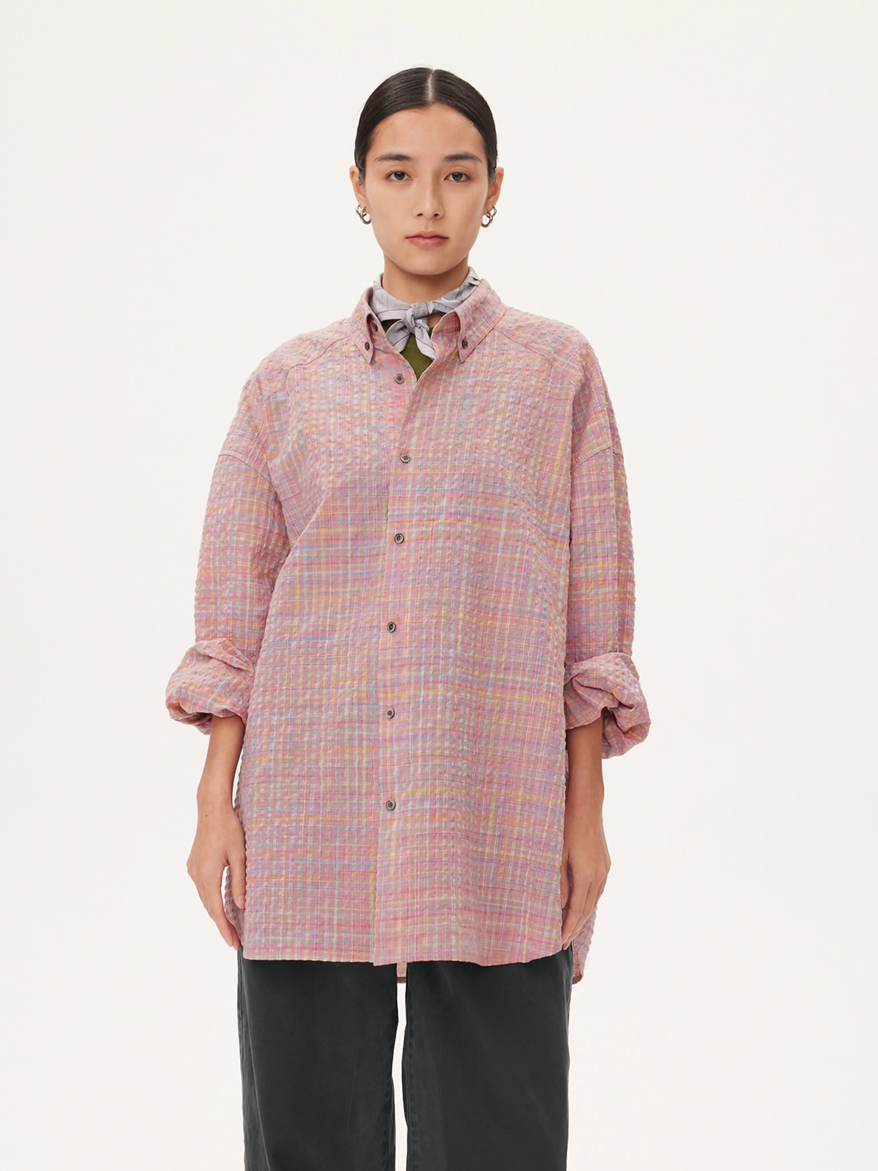 Yarn-Dyed Plaid Seersucker Shirt - Image 10