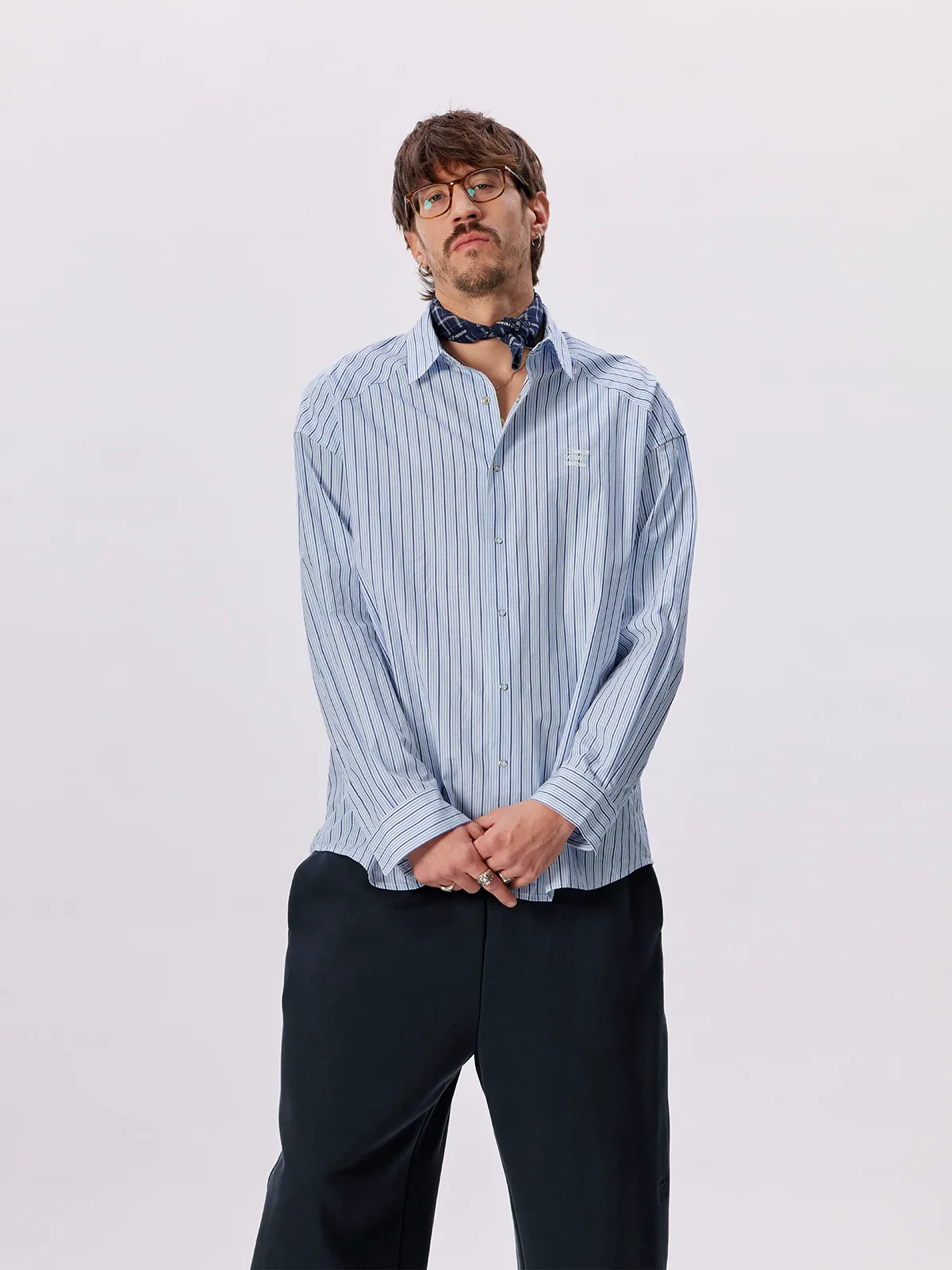 Yarn-Dyed Striped Cross-Yoke Shirt - Image 5