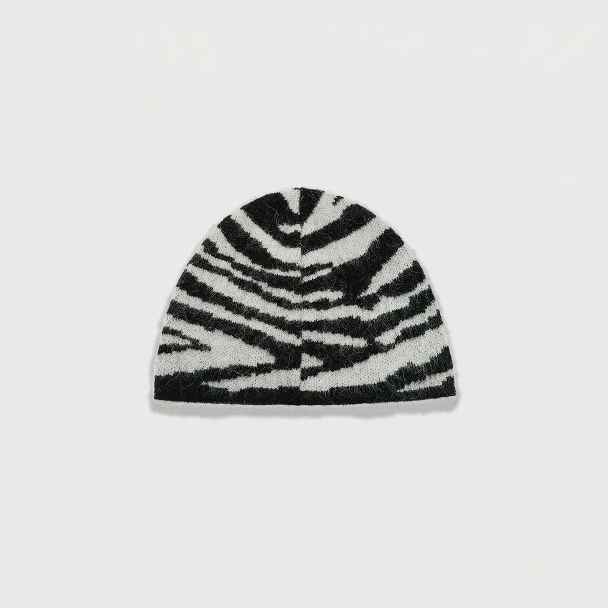 Zebra Pattern Knit Beanie - Image 5