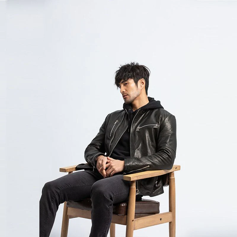 Zip Leather Jacket - Image 2