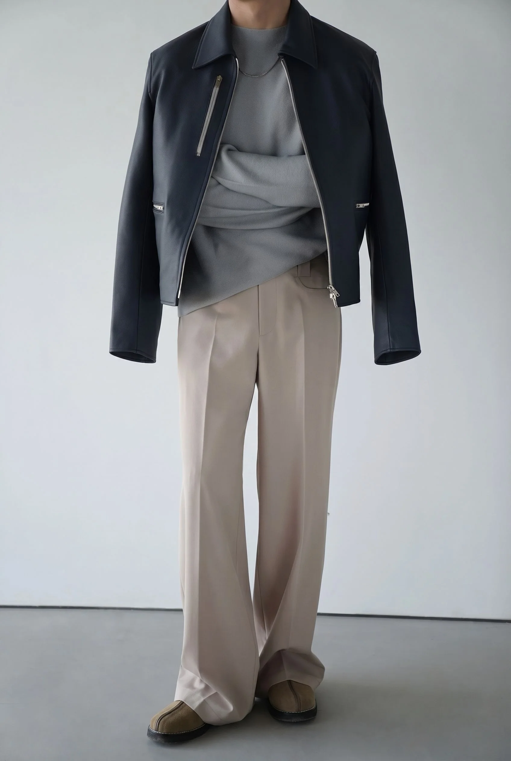 Zip Pocket Leather Jacket - Image 5