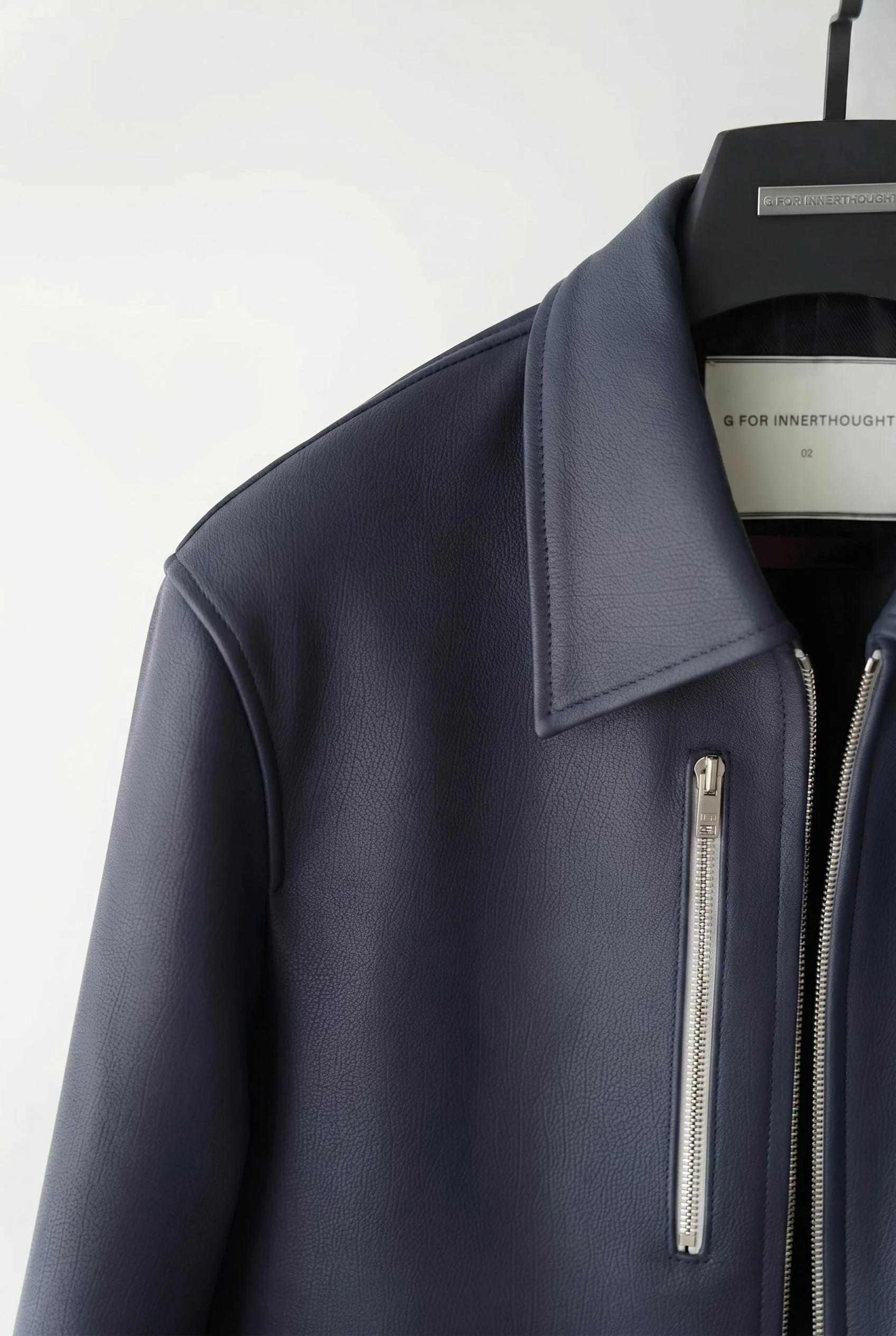 Zip Pocket Leather Jacket - Image 7