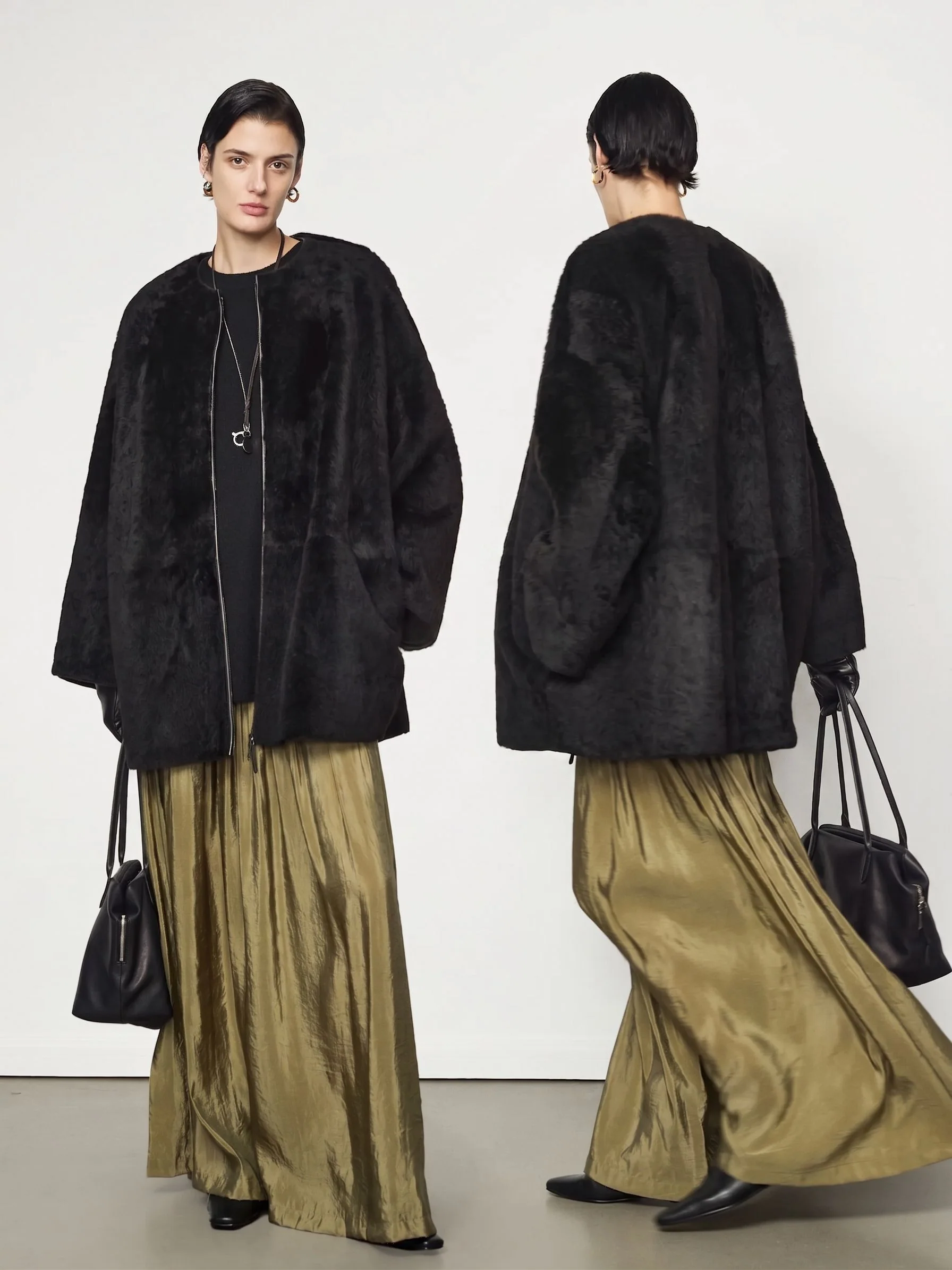 Zip Shearling Coat - Image 4
