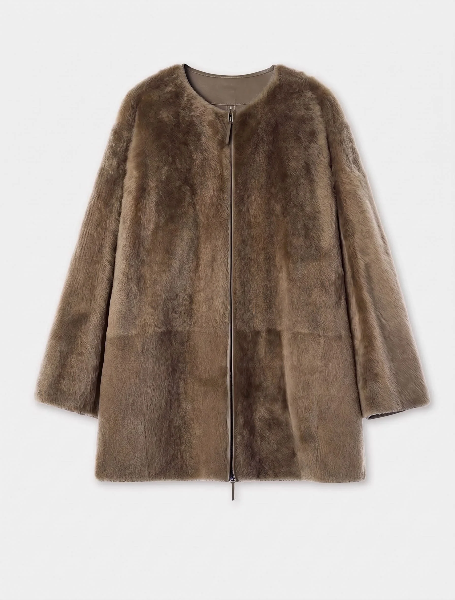 Zip Shearling Coat - Image 6