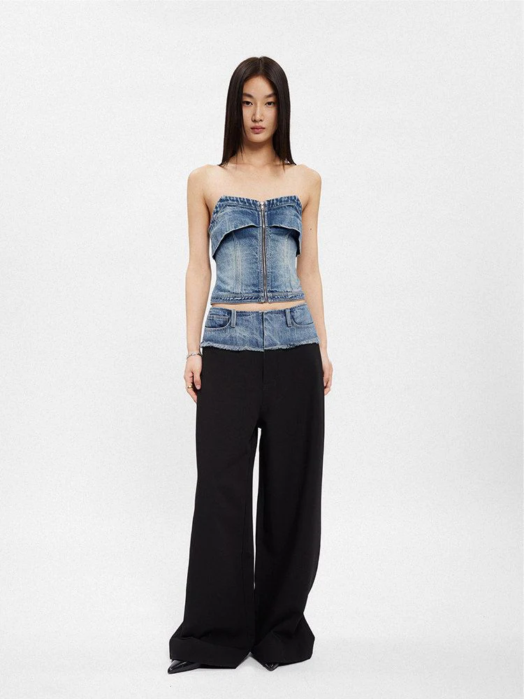 Zip Strapless Bustier
