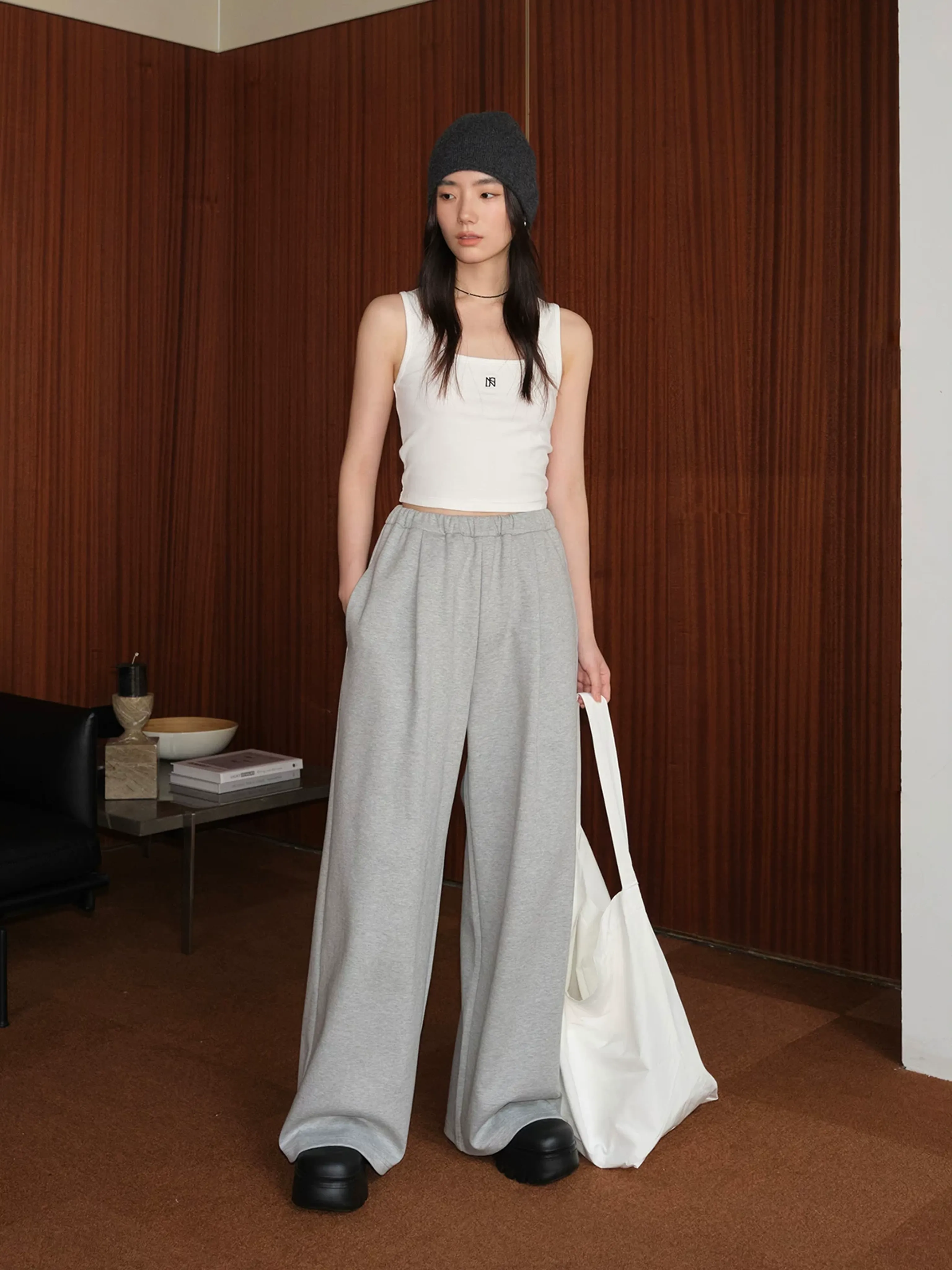 Zip-Up Hoodie and Wide-Leg Pants Set - Image 2