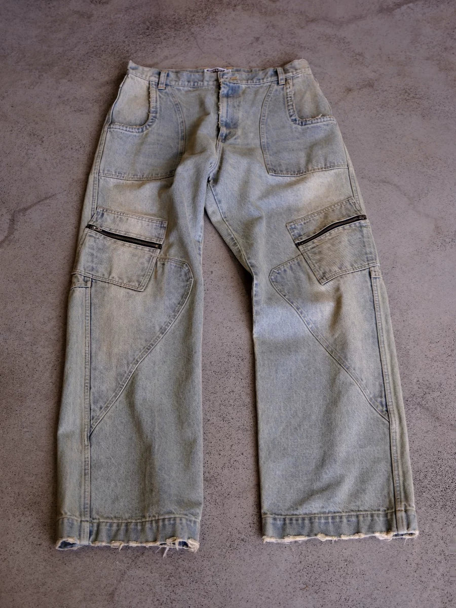 Zipper Cargo Jeans - Image 5